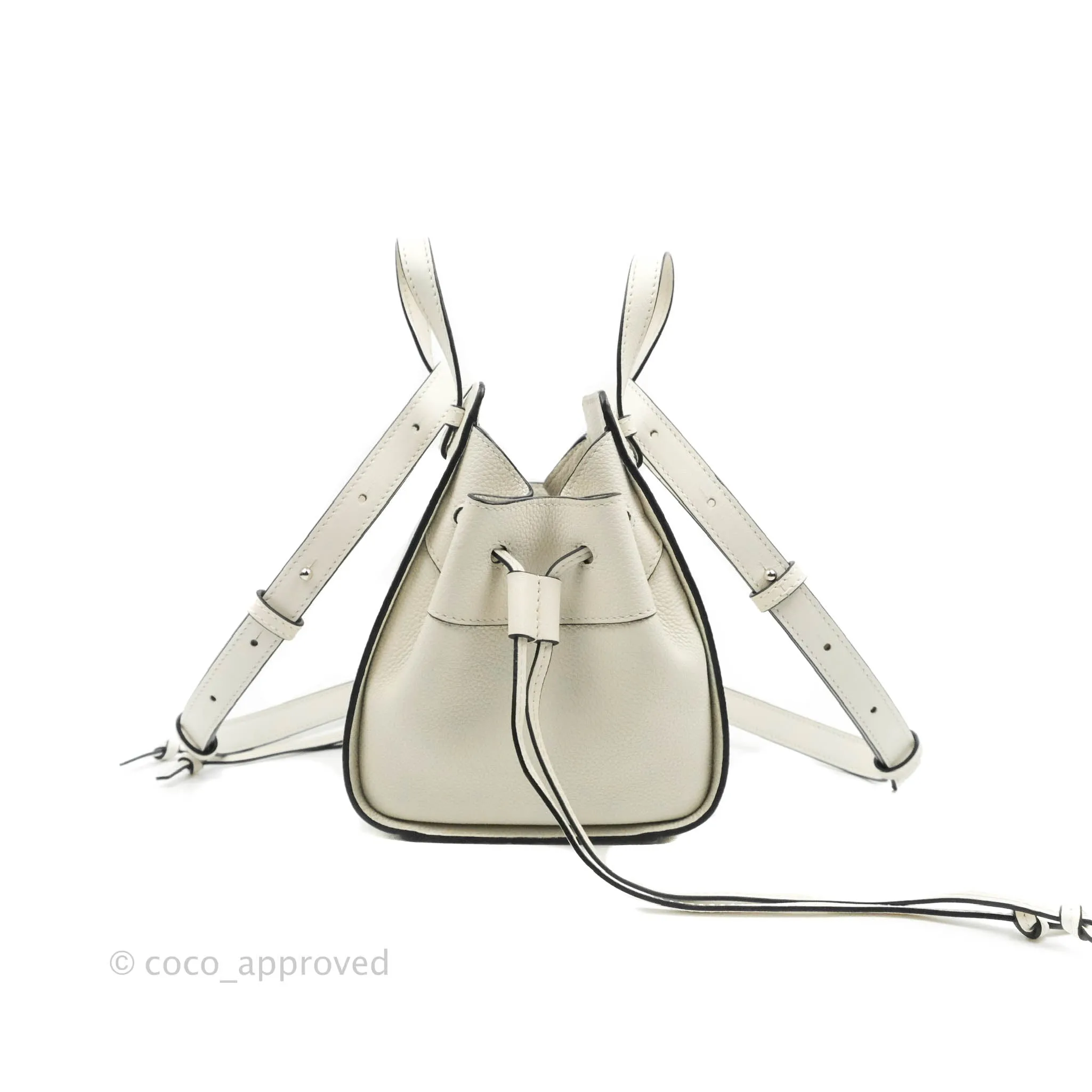 Loewe Mini Hammock Drawstring White Calfskin