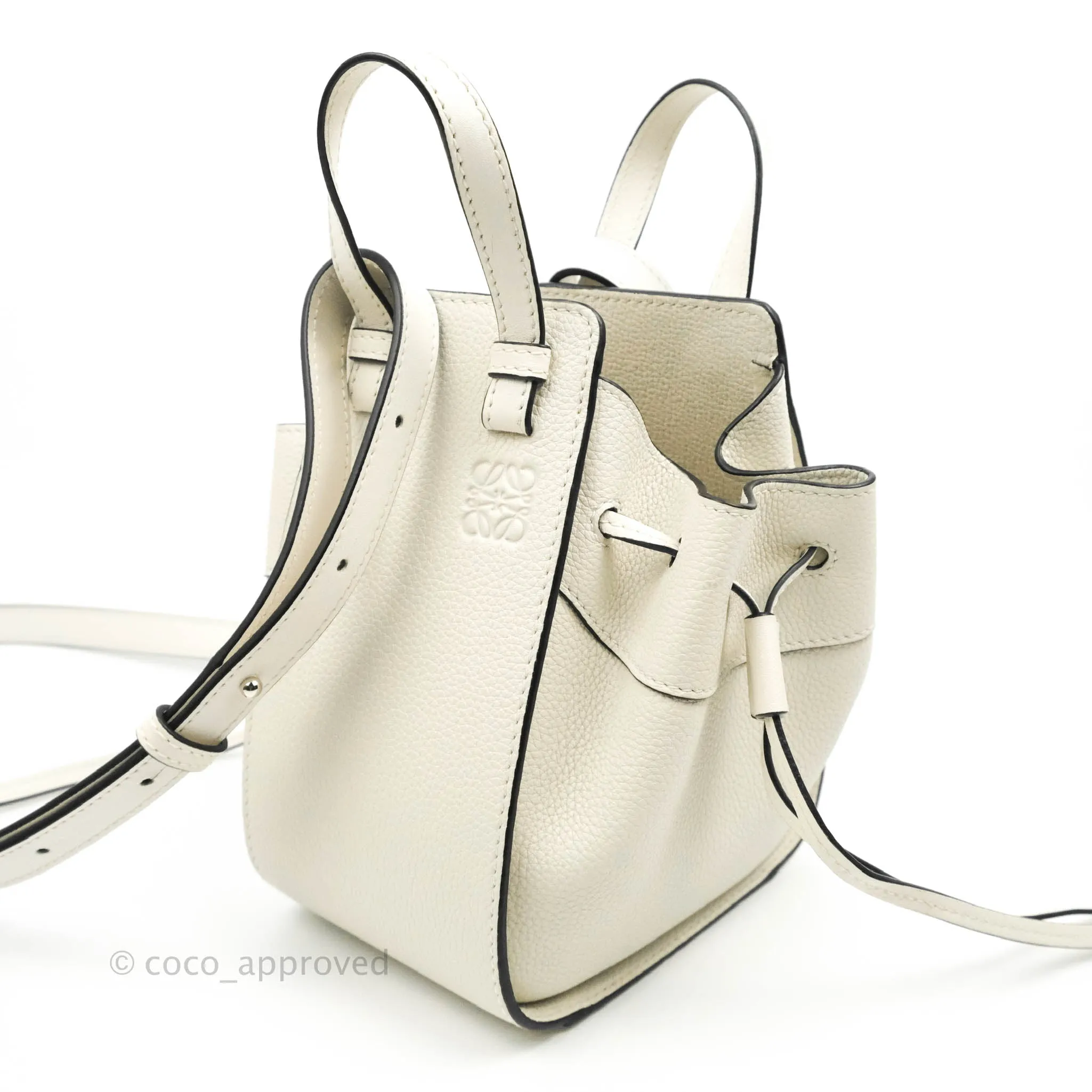 Loewe Mini Hammock Drawstring White Calfskin