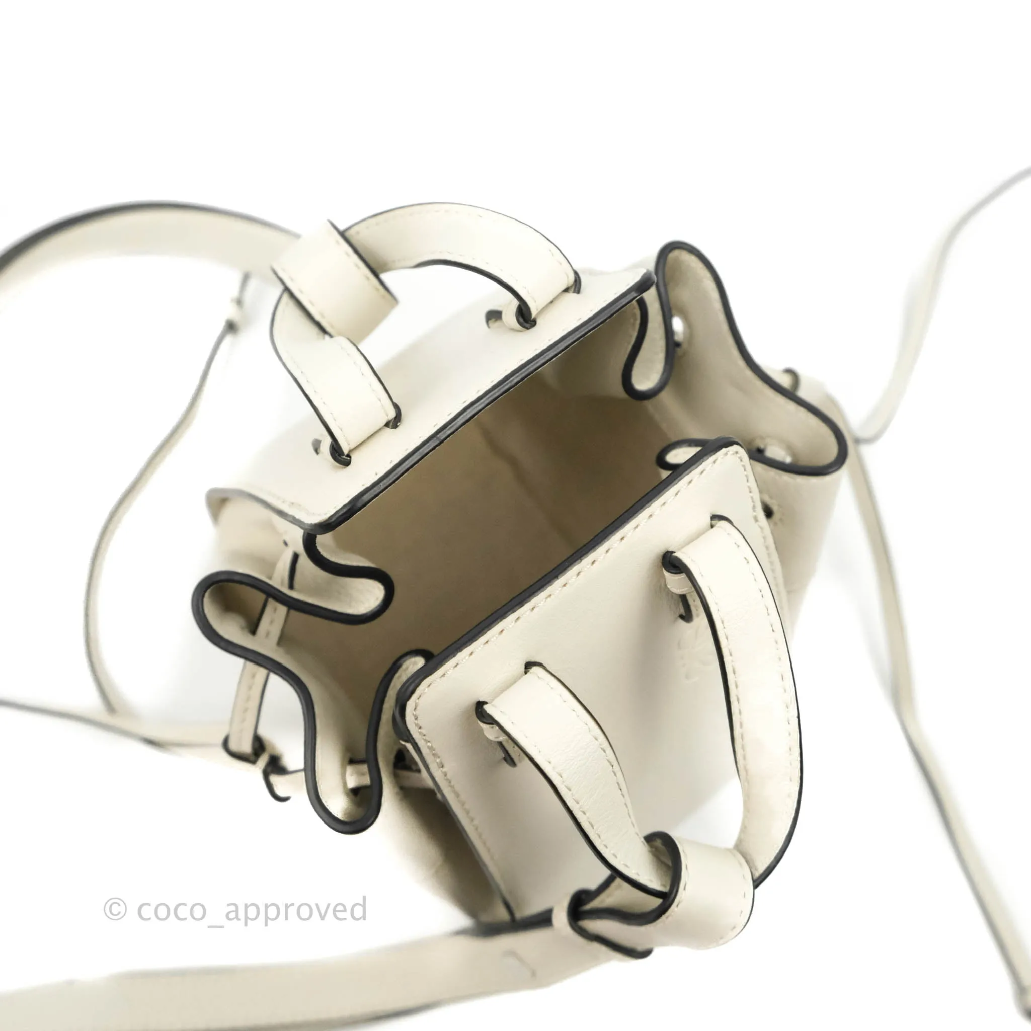 Loewe Mini Hammock Drawstring White Calfskin