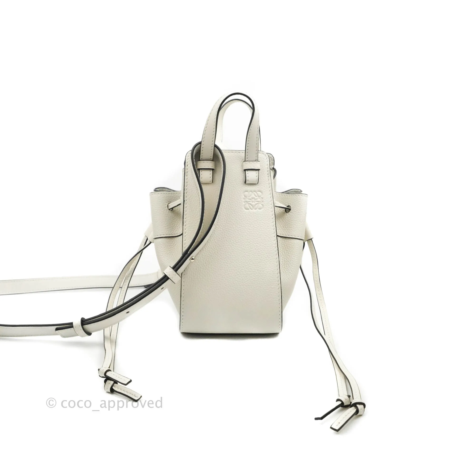 Loewe Mini Hammock Drawstring White Calfskin