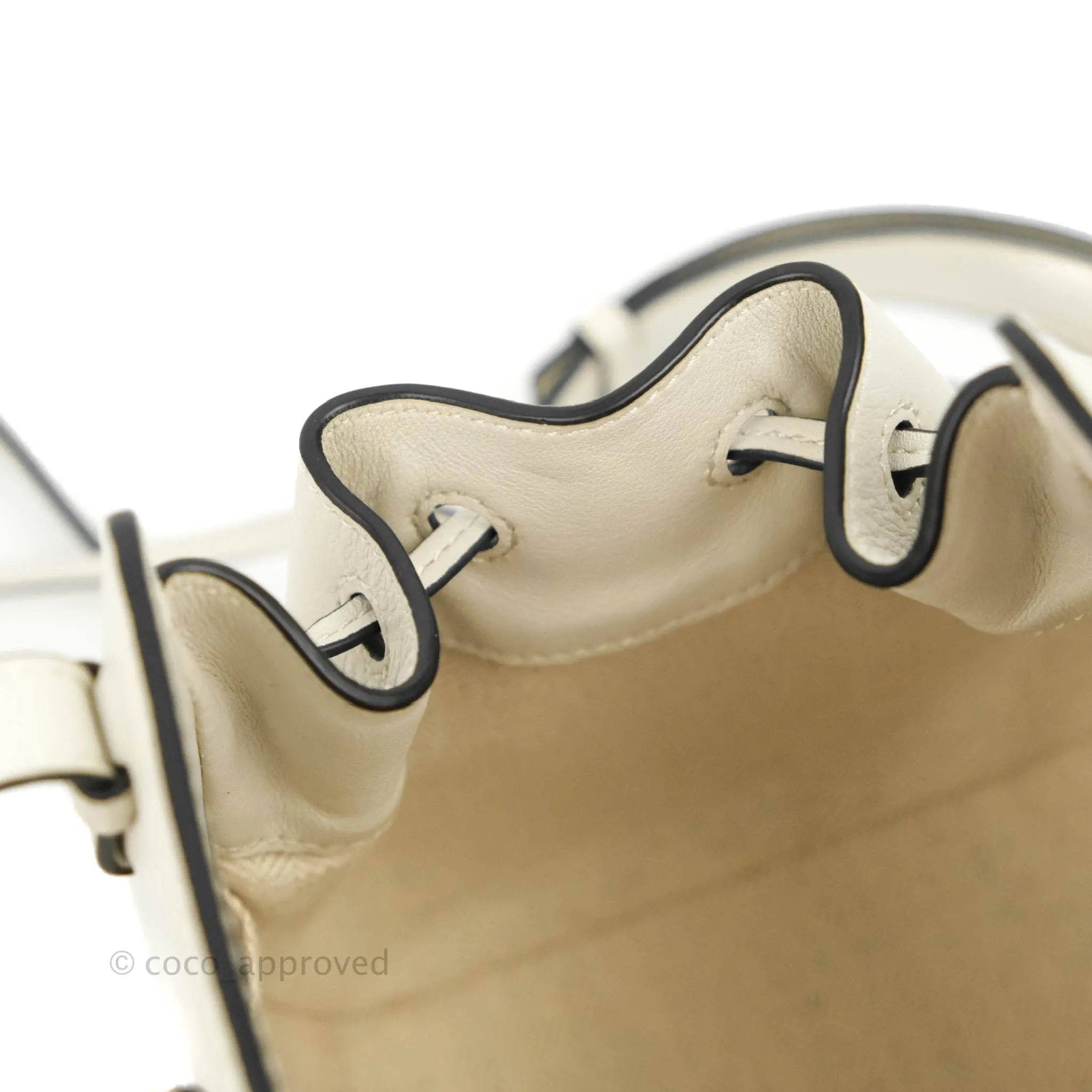 Loewe Mini Hammock Drawstring White Calfskin