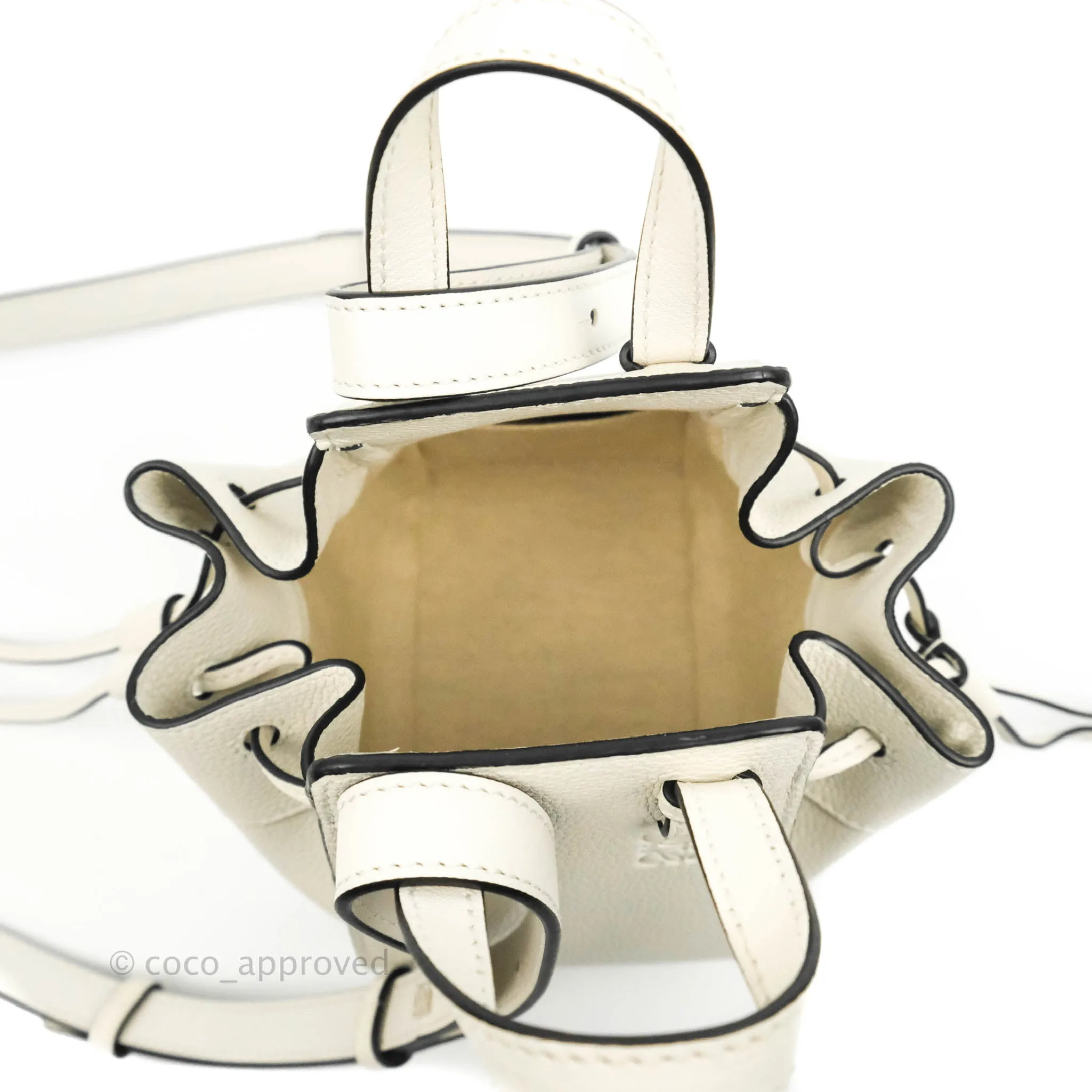 Loewe Mini Hammock Drawstring White Calfskin