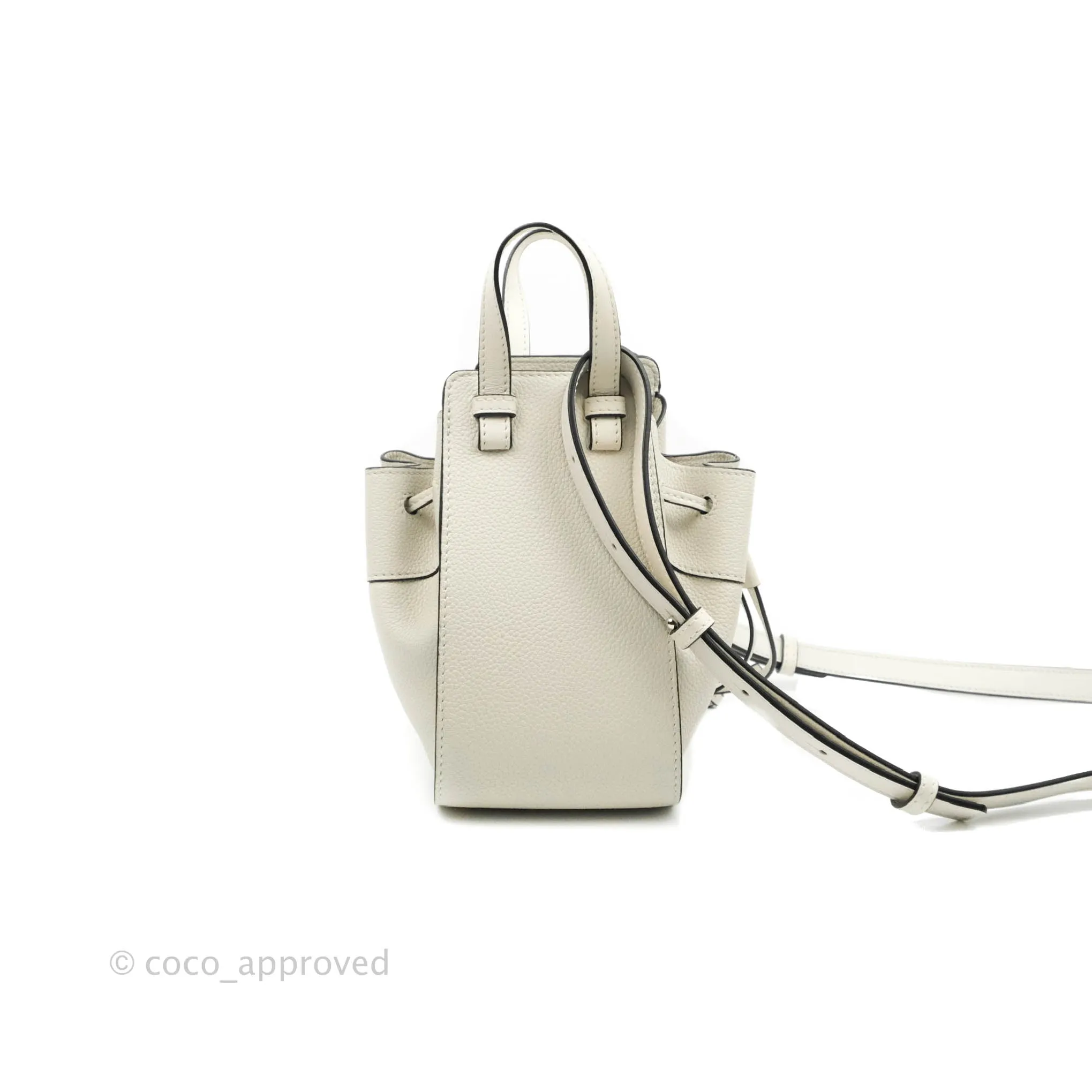 Loewe Mini Hammock Drawstring White Calfskin