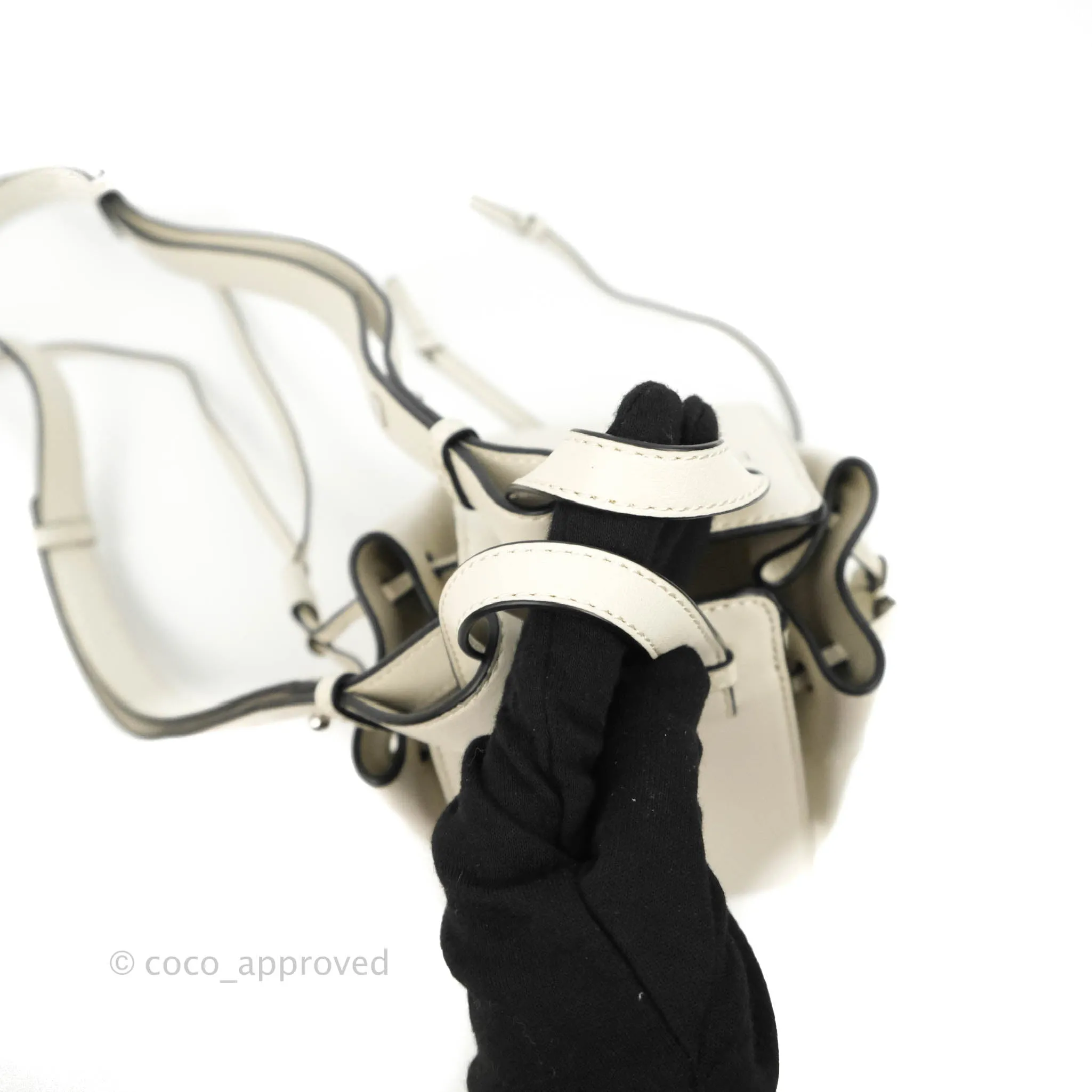 Loewe Mini Hammock Drawstring White Calfskin