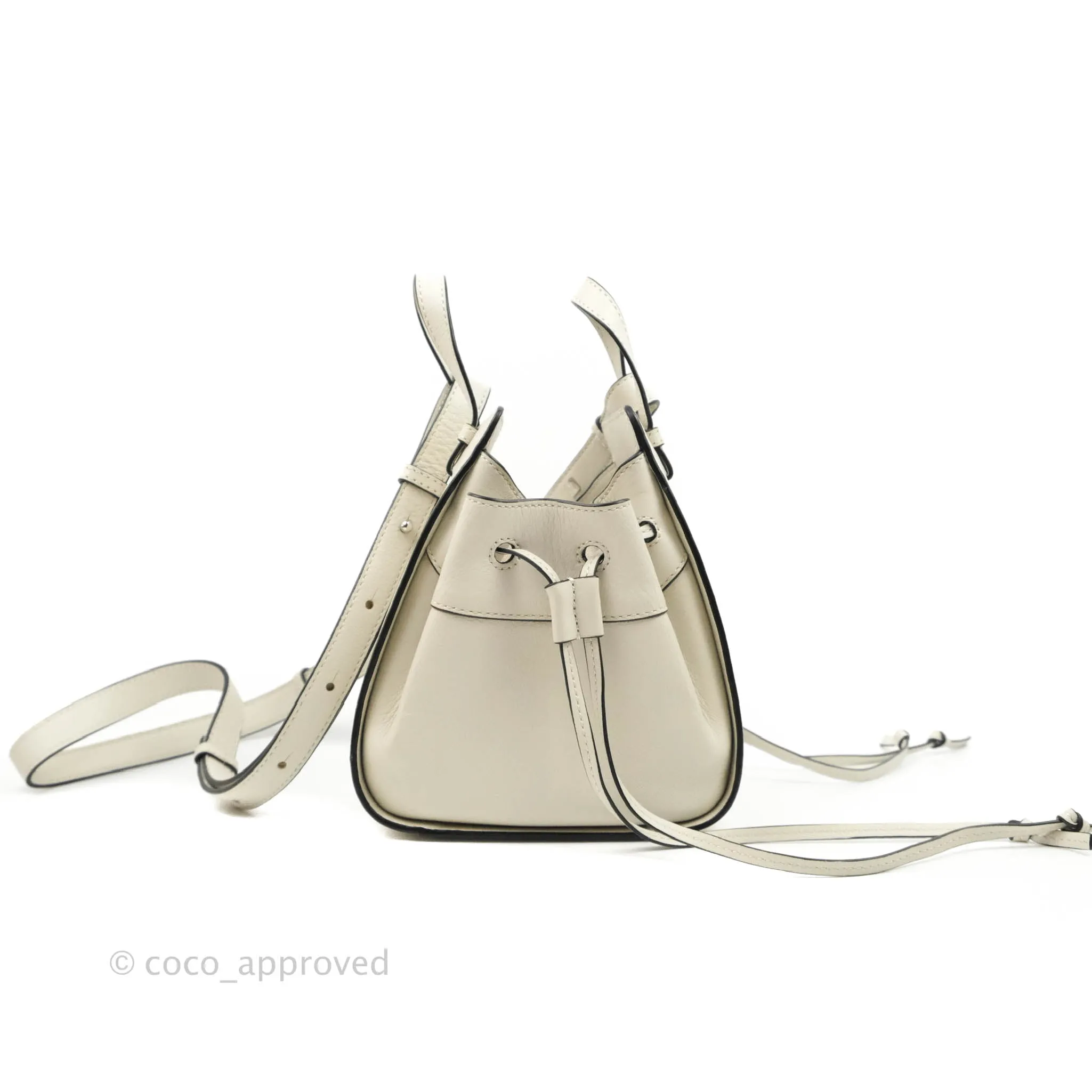 Loewe Mini Hammock Drawstring White Calfskin