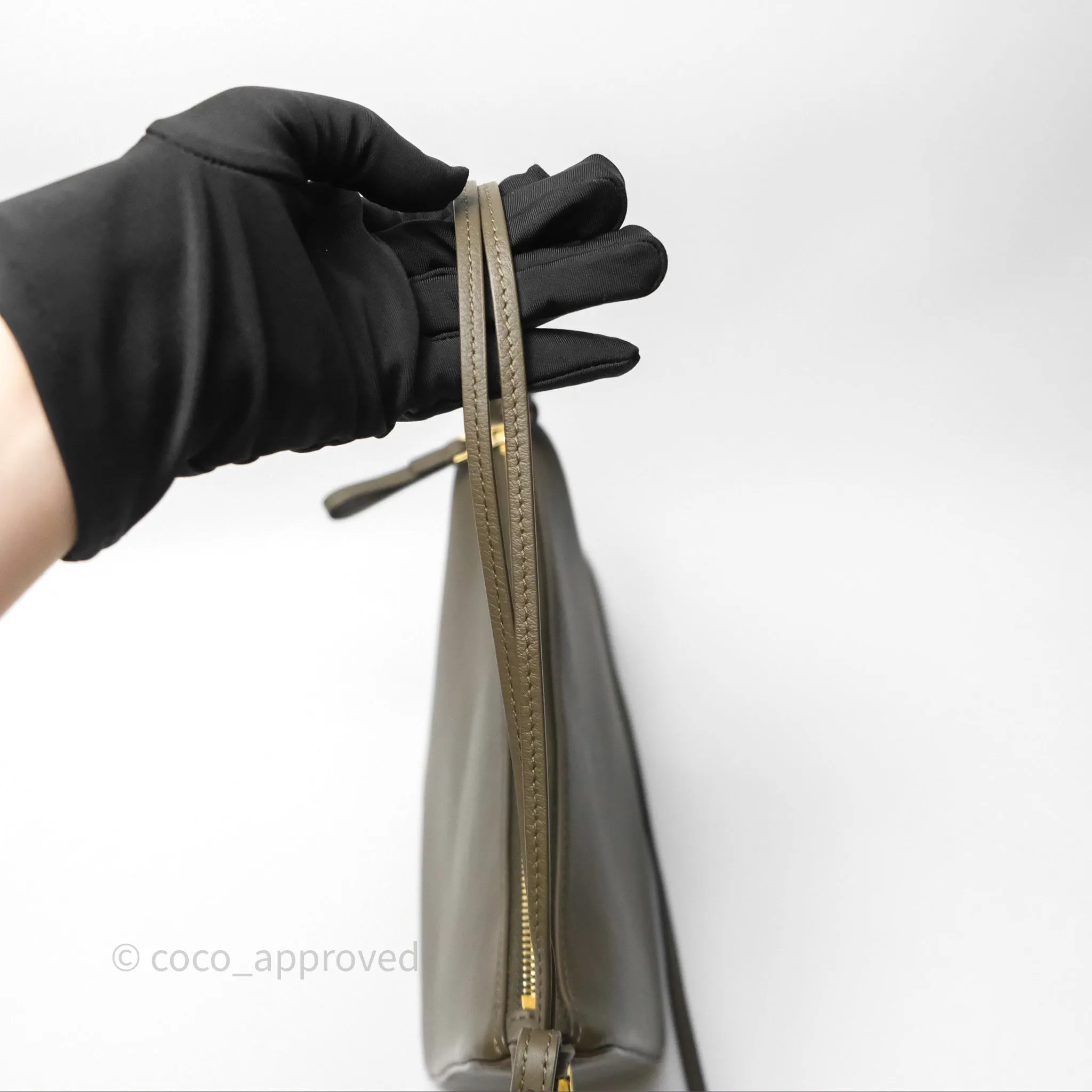 Loewe Mini Hammock Hobo In Classic Dark Khaki Green Calfskin