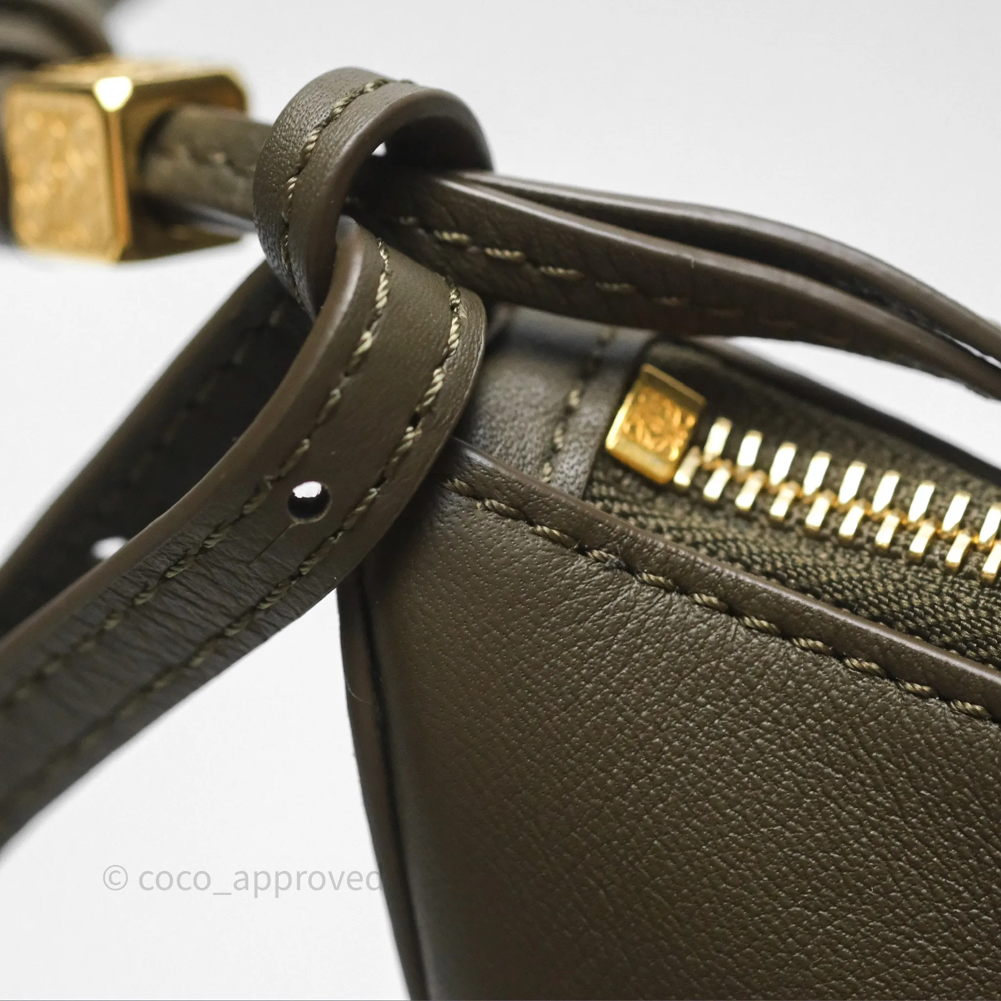 Loewe Mini Hammock Hobo In Classic Dark Khaki Green Calfskin