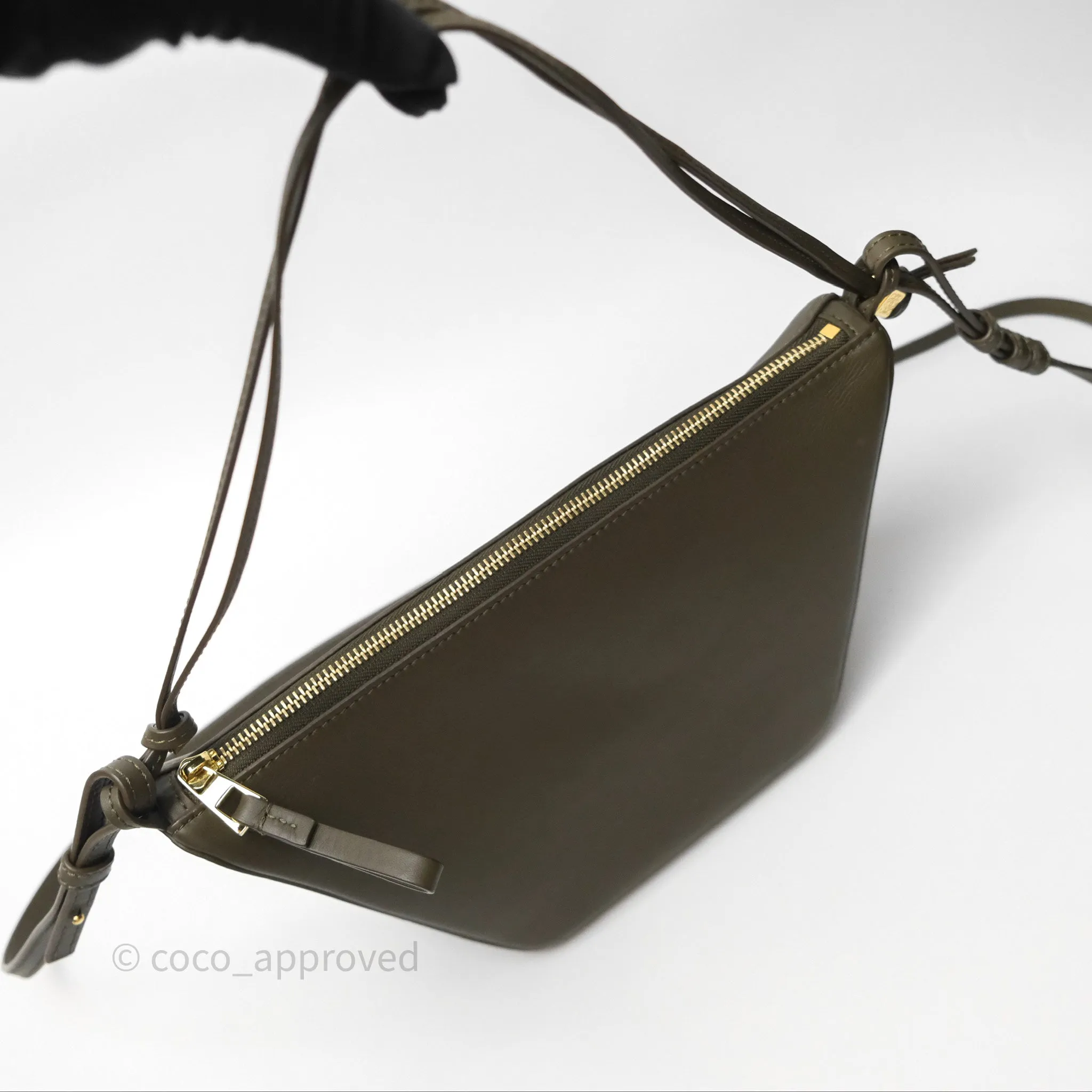 Loewe Mini Hammock Hobo In Classic Dark Khaki Green Calfskin