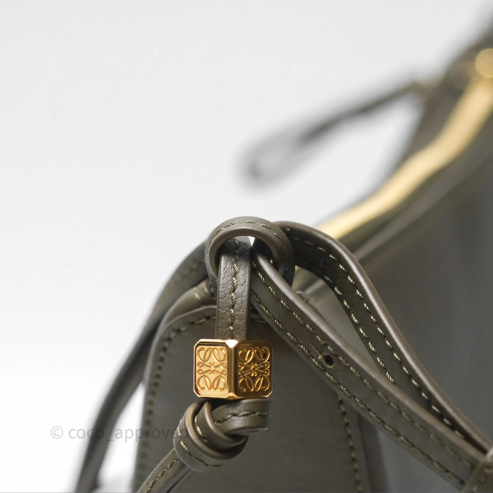 Loewe Mini Hammock Hobo In Classic Dark Khaki Green Calfskin