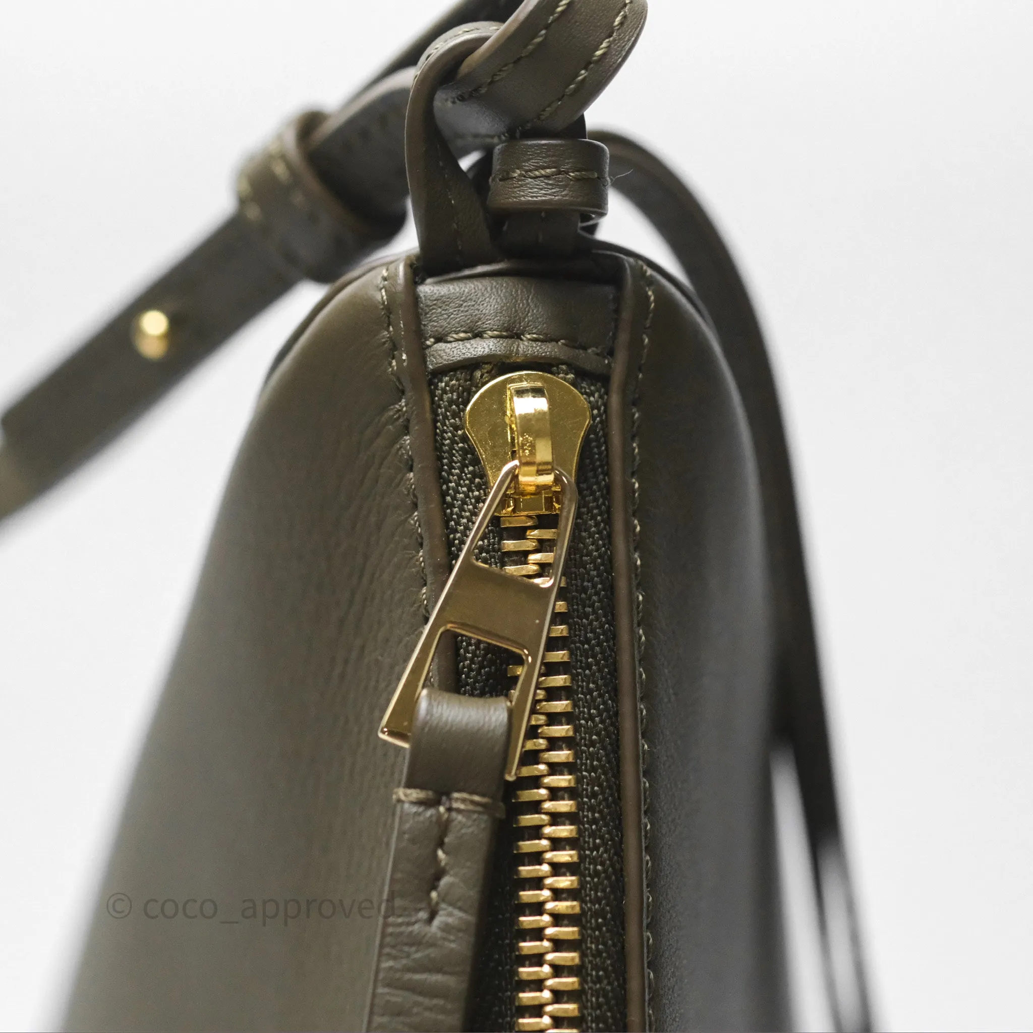 Loewe Mini Hammock Hobo In Classic Dark Khaki Green Calfskin