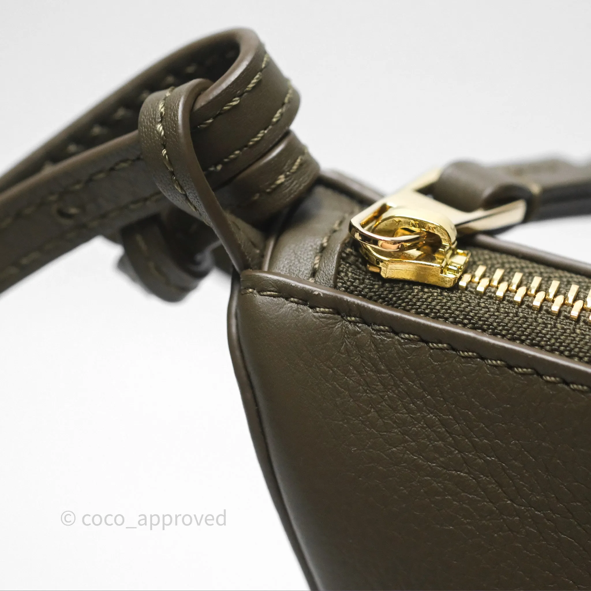 Loewe Mini Hammock Hobo In Classic Dark Khaki Green Calfskin