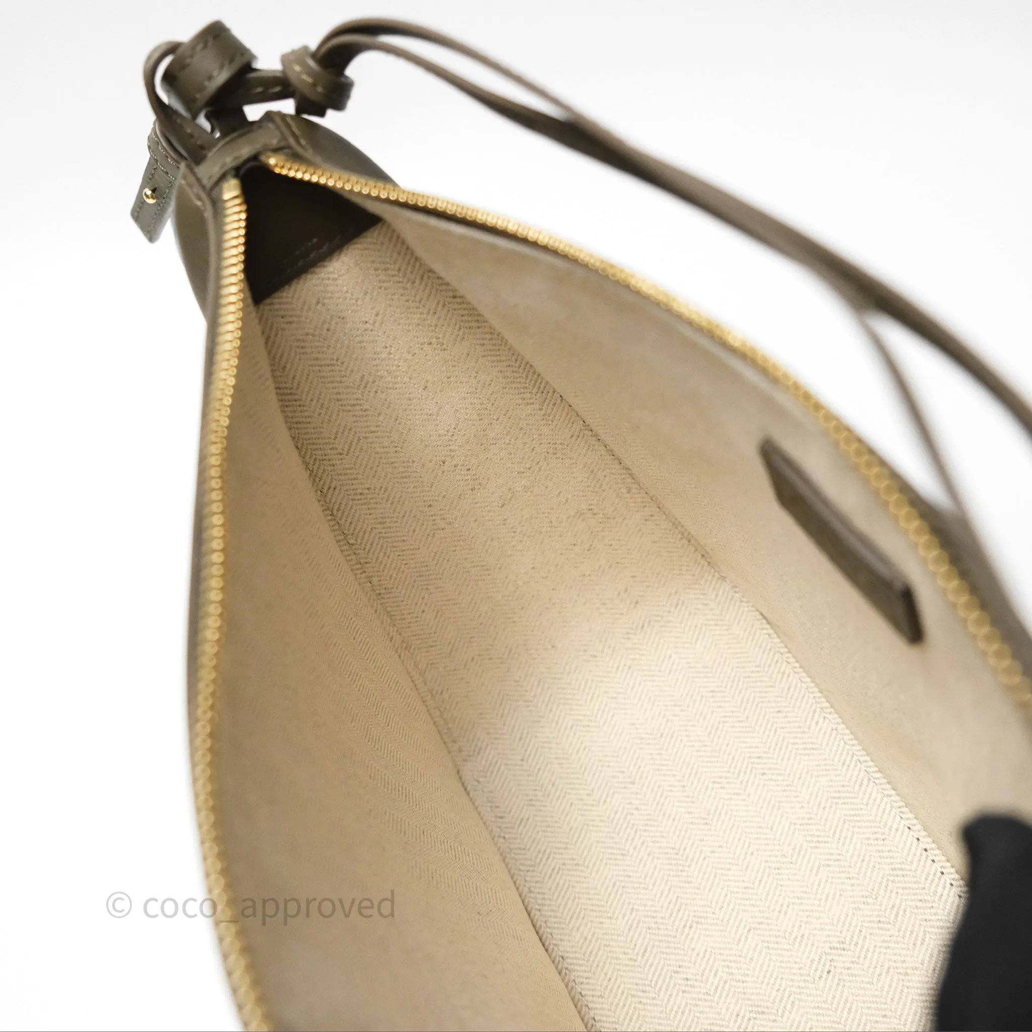 Loewe Mini Hammock Hobo In Classic Dark Khaki Green Calfskin