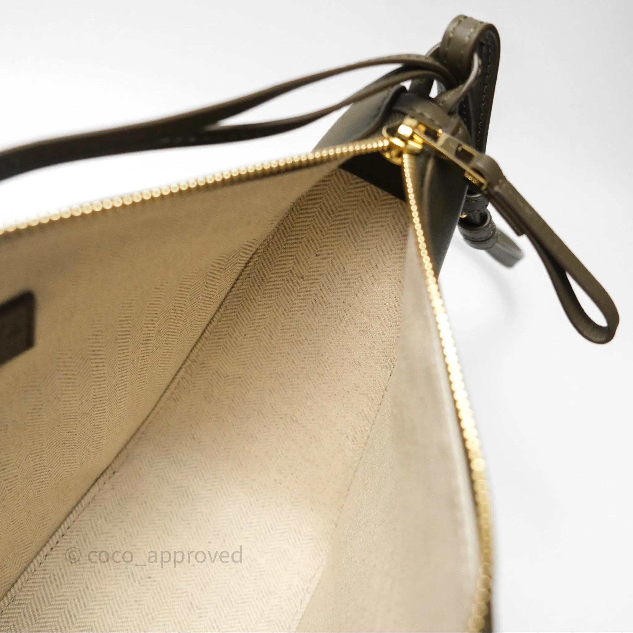 Loewe Mini Hammock Hobo In Classic Dark Khaki Green Calfskin