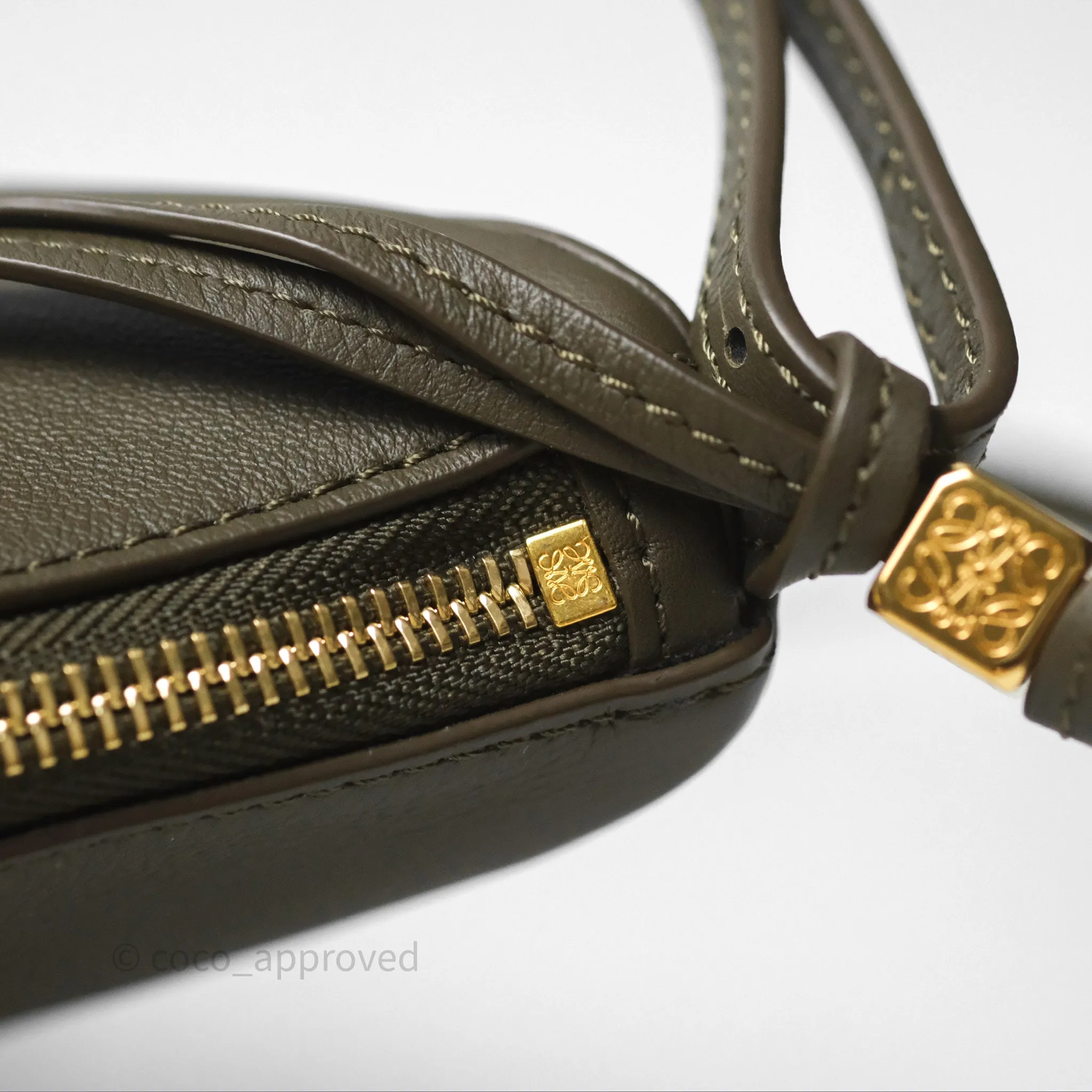 Loewe Mini Hammock Hobo In Classic Dark Khaki Green Calfskin