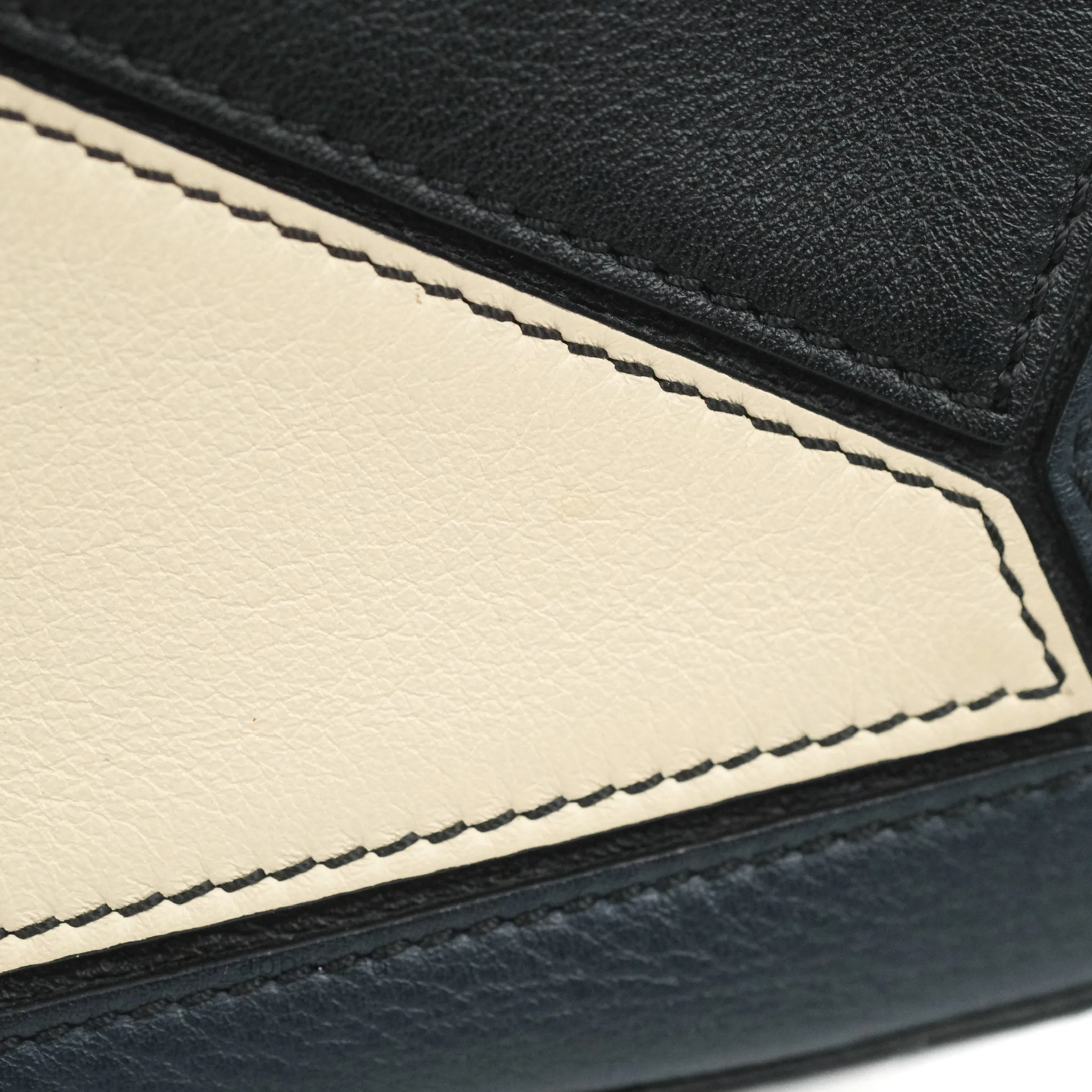 Loewe Mini Puzzle Bag Black/White/Navy Calfskin Gold Hardware