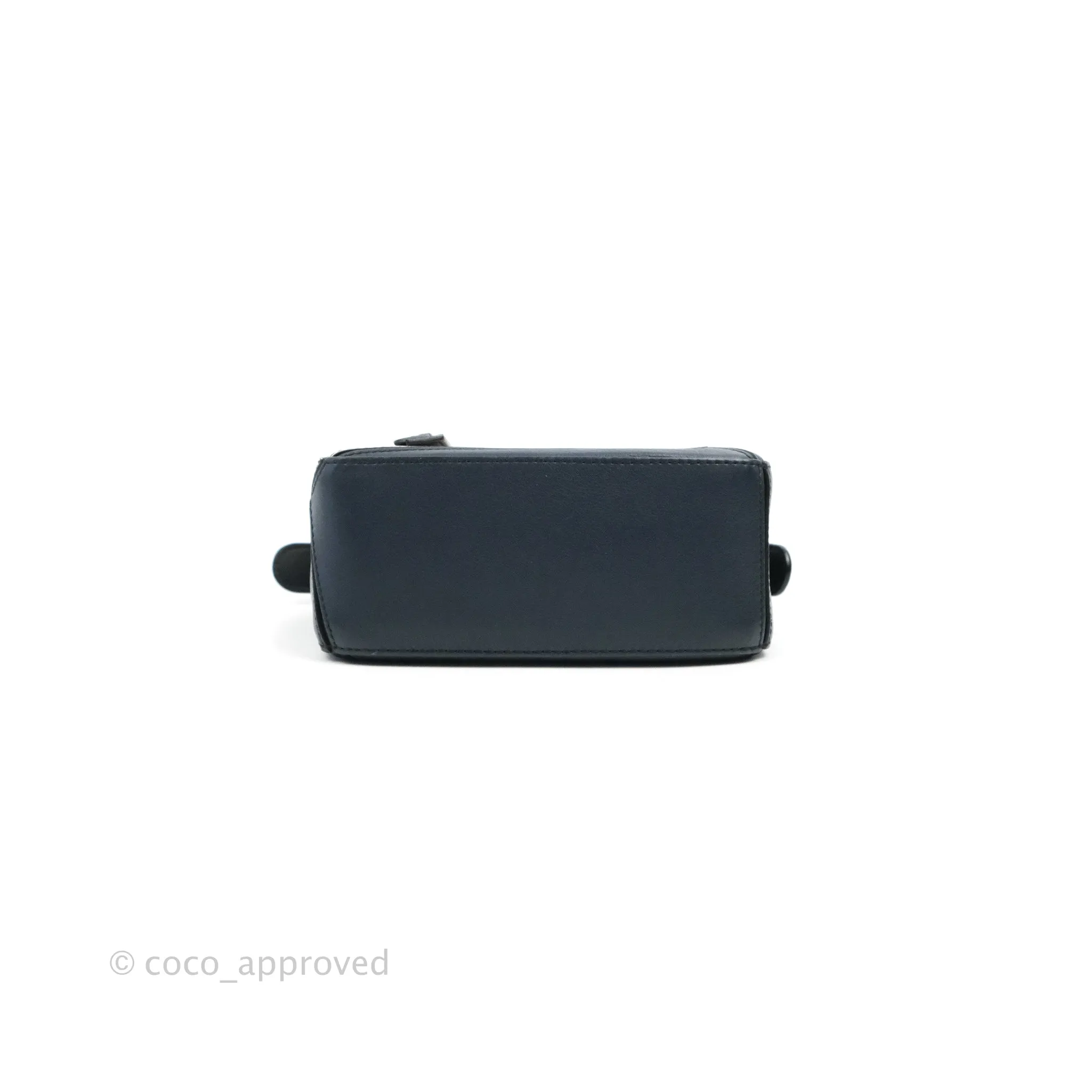 Loewe Mini Puzzle Bag Black/White/Navy Calfskin Gold Hardware