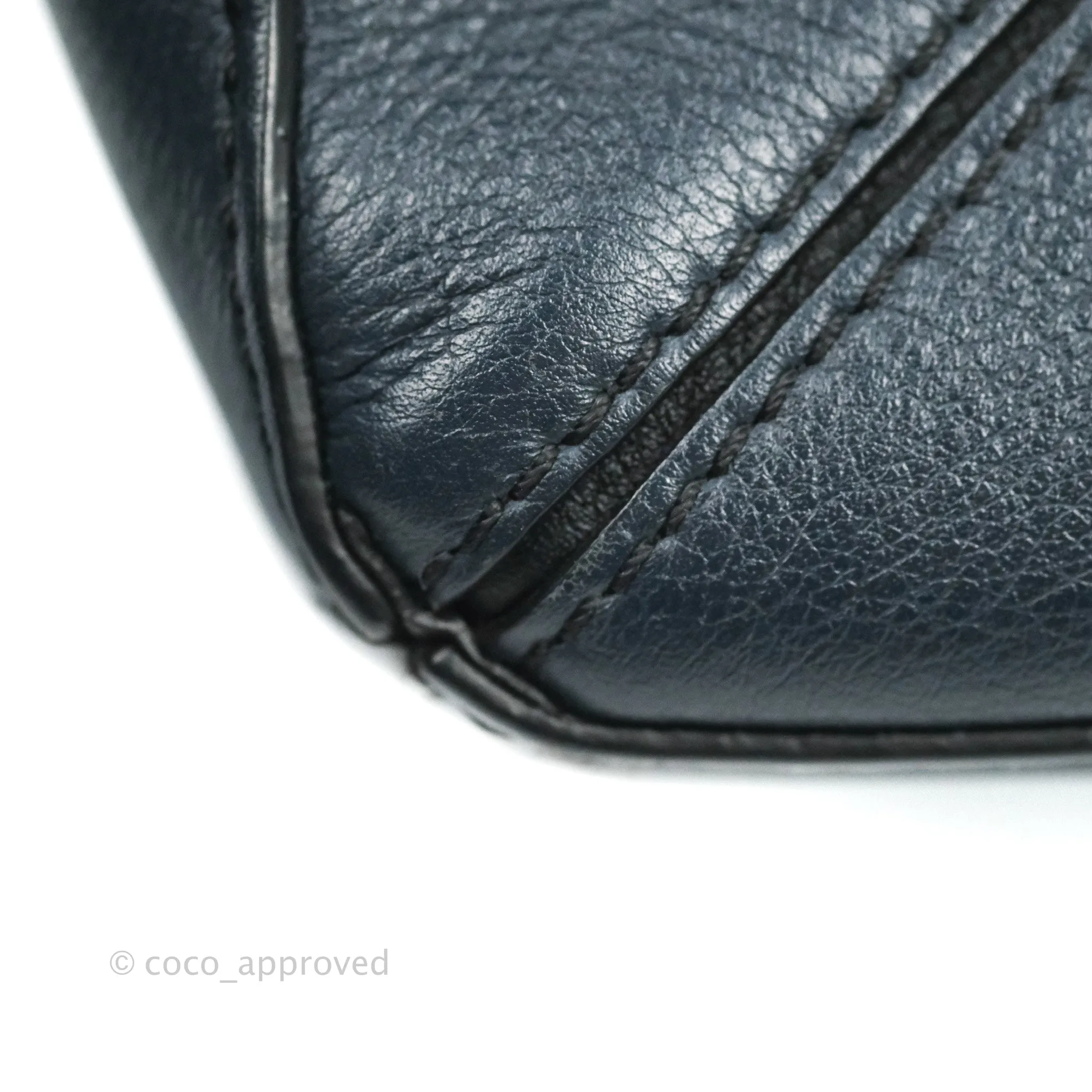 Loewe Mini Puzzle Bag Black/White/Navy Calfskin Gold Hardware