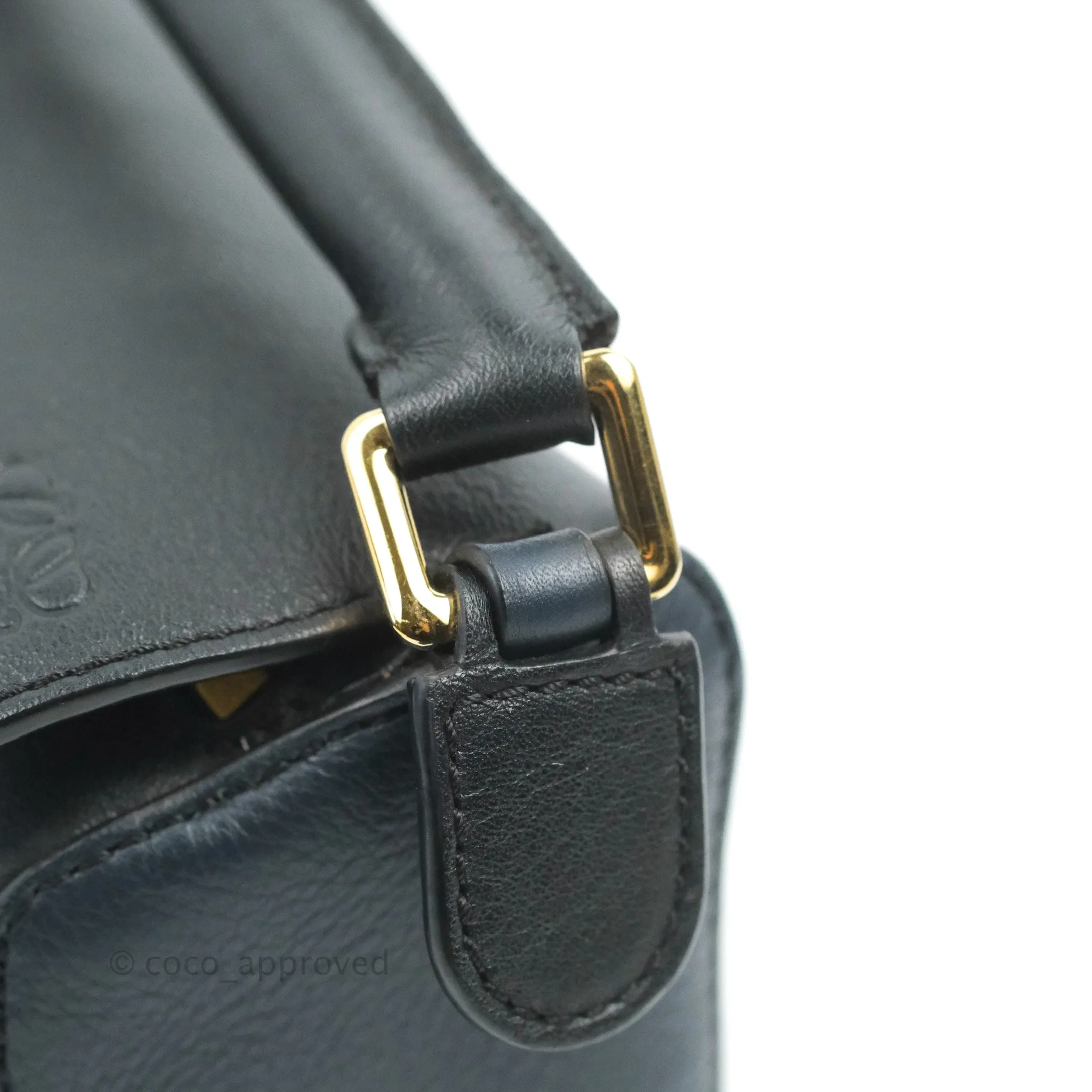 Loewe Mini Puzzle Bag Black/White/Navy Calfskin Gold Hardware