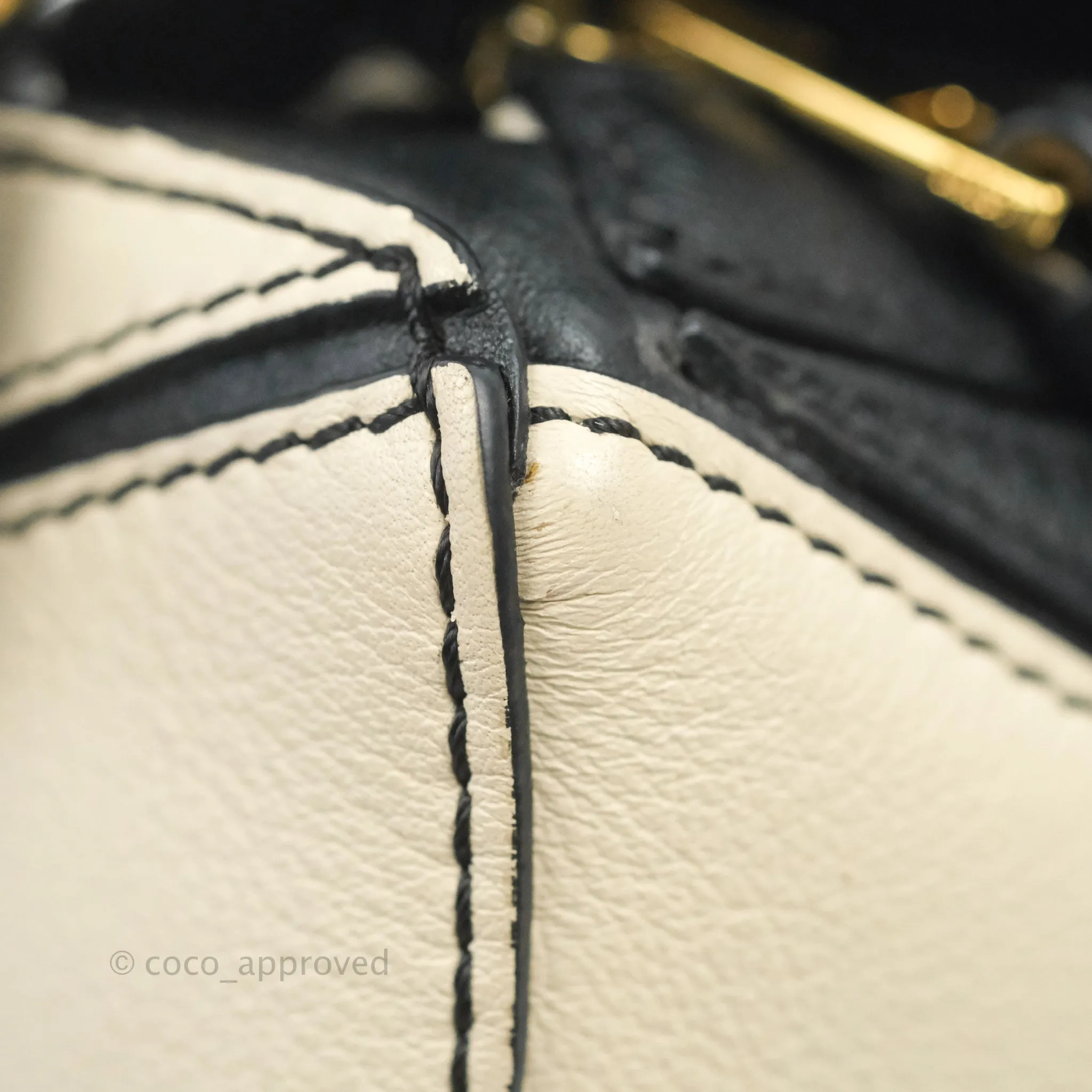 Loewe Mini Puzzle Bag Black/White/Navy Calfskin Gold Hardware