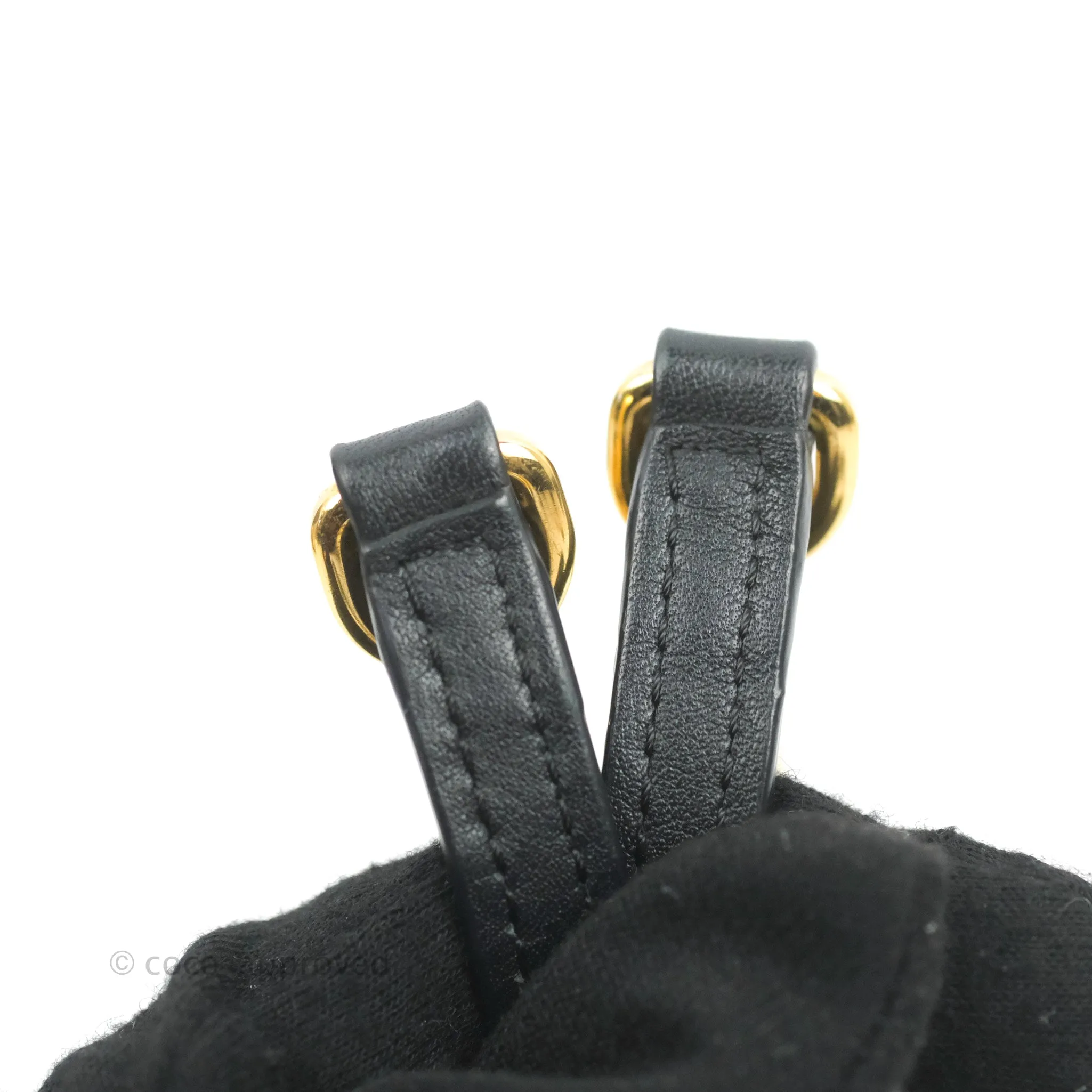 Loewe Mini Puzzle Bag Black/White/Navy Calfskin Gold Hardware