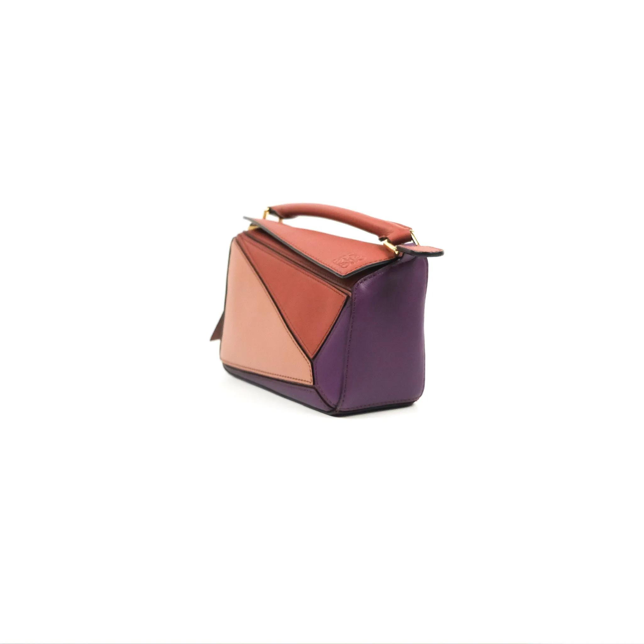 Loewe Mini Puzzle Bag Dark Rust/Dark Purple Calfskin