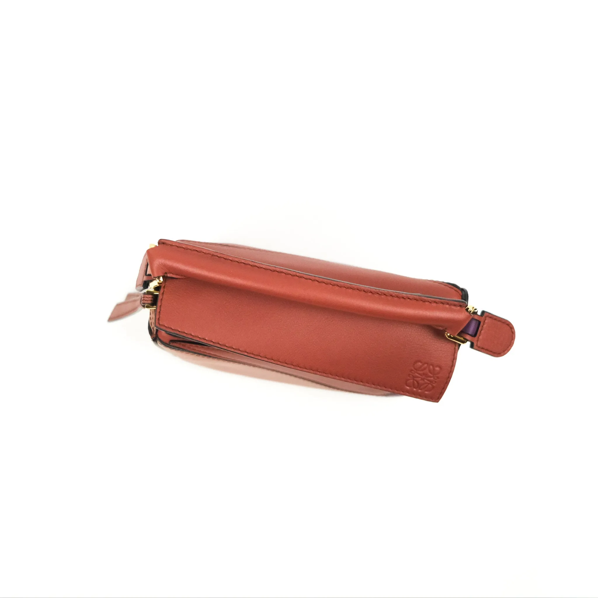 Loewe Mini Puzzle Bag Dark Rust/Dark Purple Calfskin