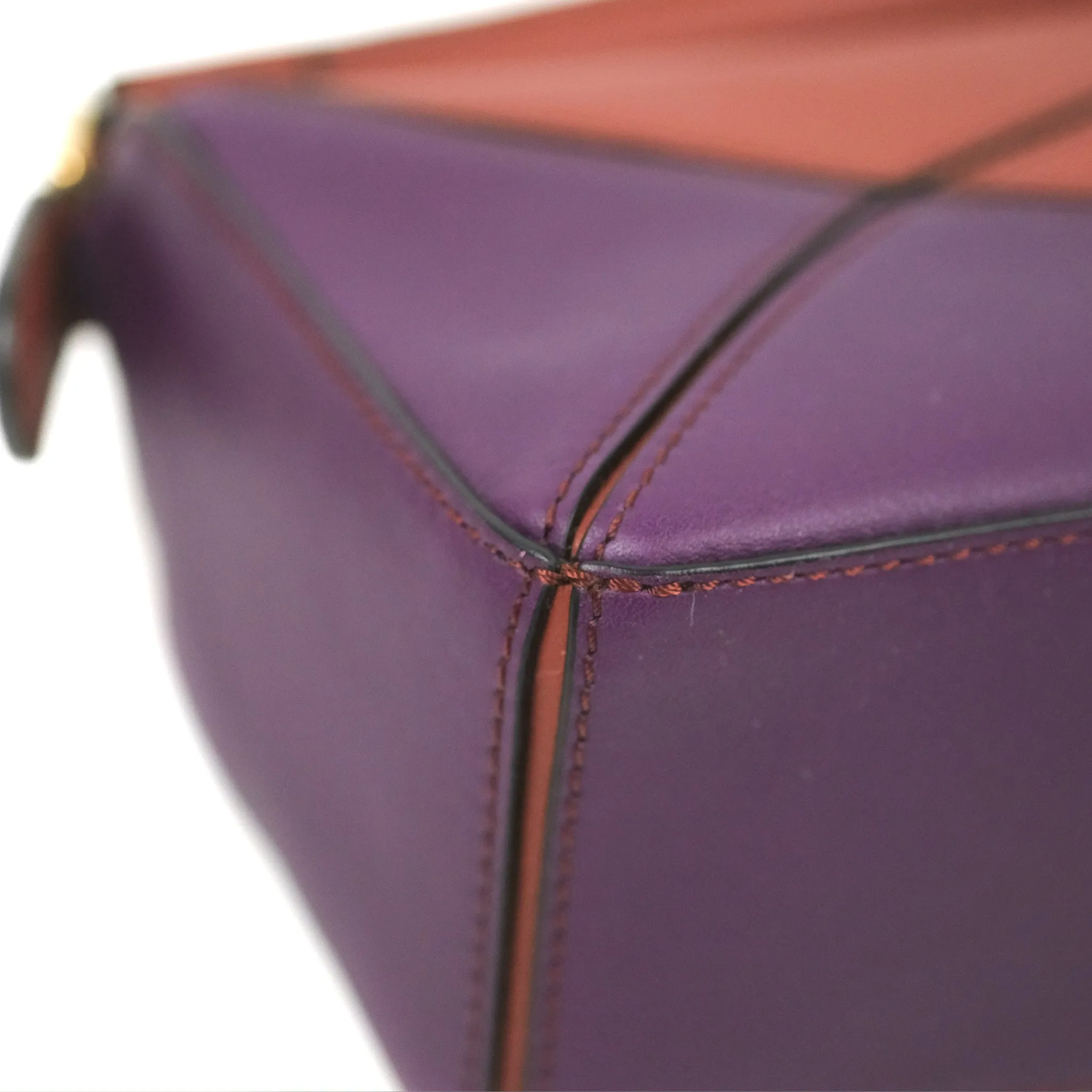 Loewe Mini Puzzle Bag Dark Rust/Dark Purple Calfskin