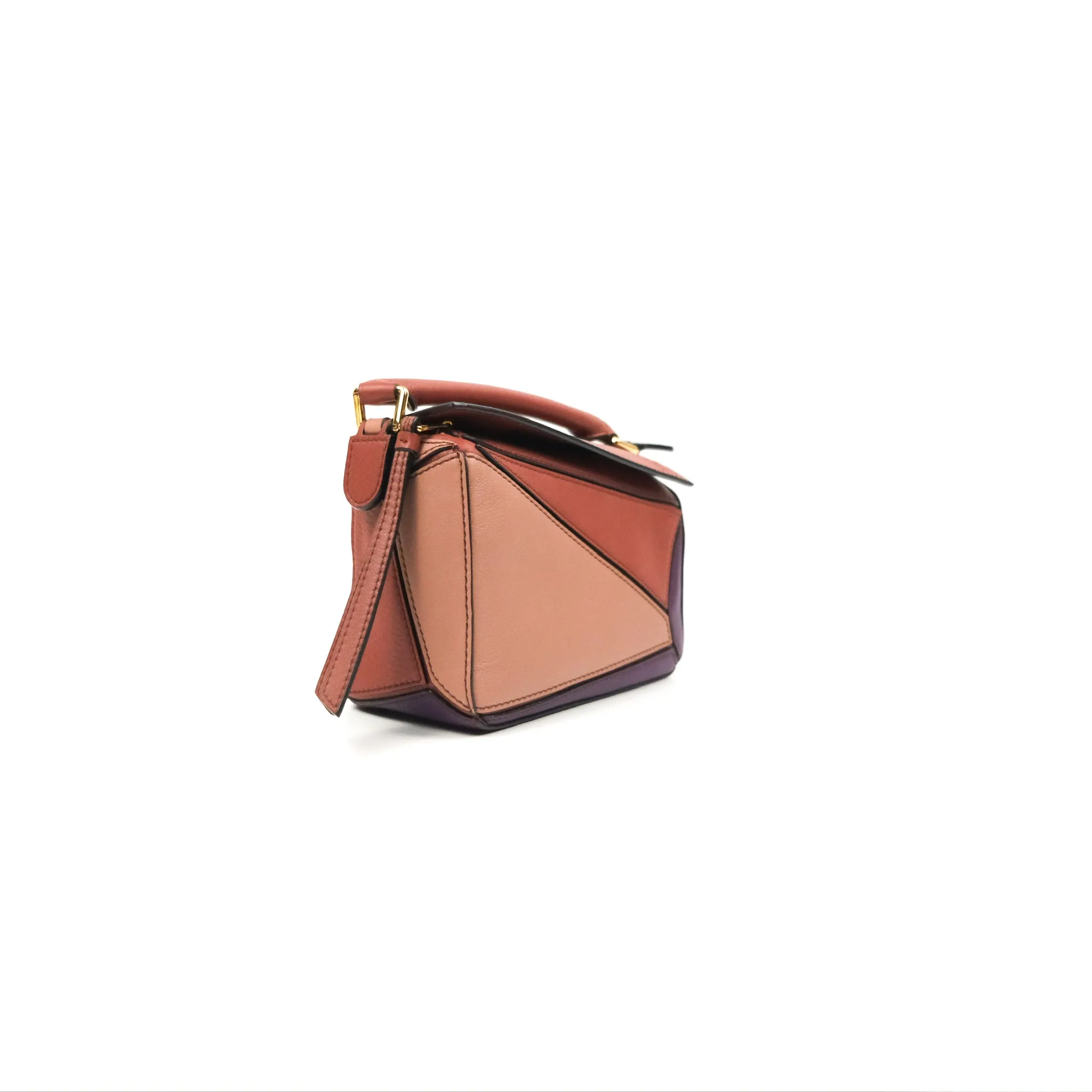 Loewe Mini Puzzle Bag Dark Rust/Dark Purple Calfskin