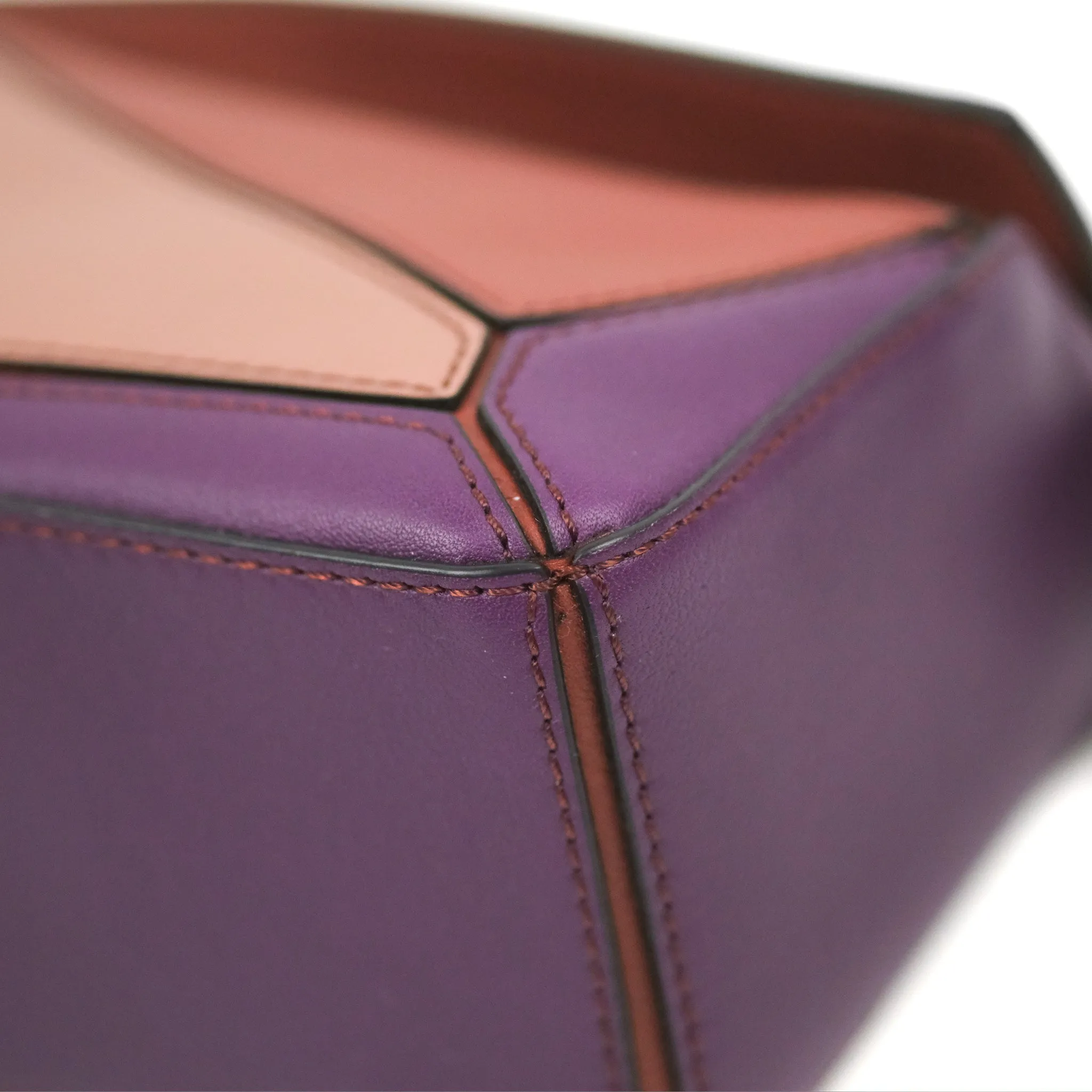 Loewe Mini Puzzle Bag Dark Rust/Dark Purple Calfskin