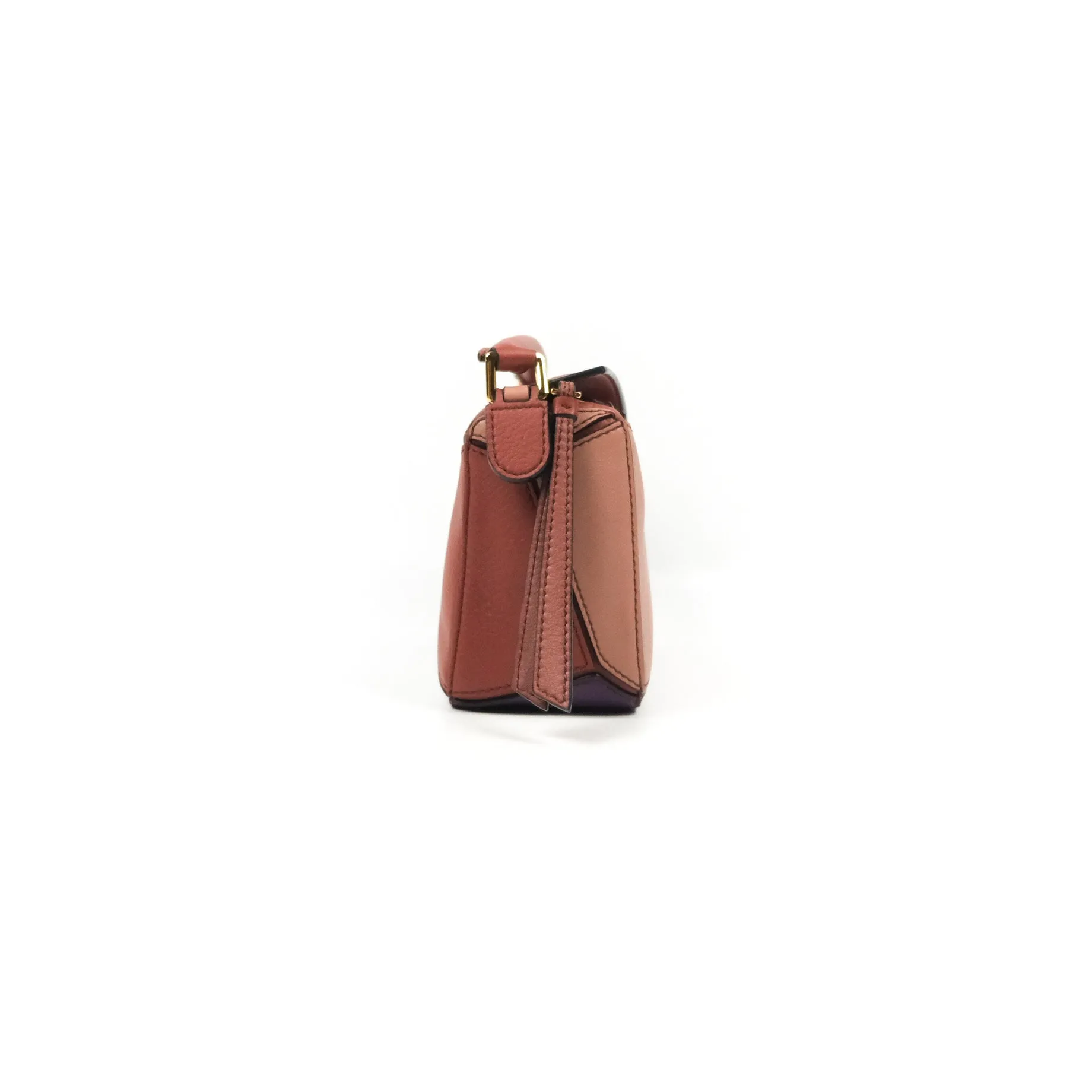 Loewe Mini Puzzle Bag Dark Rust/Dark Purple Calfskin