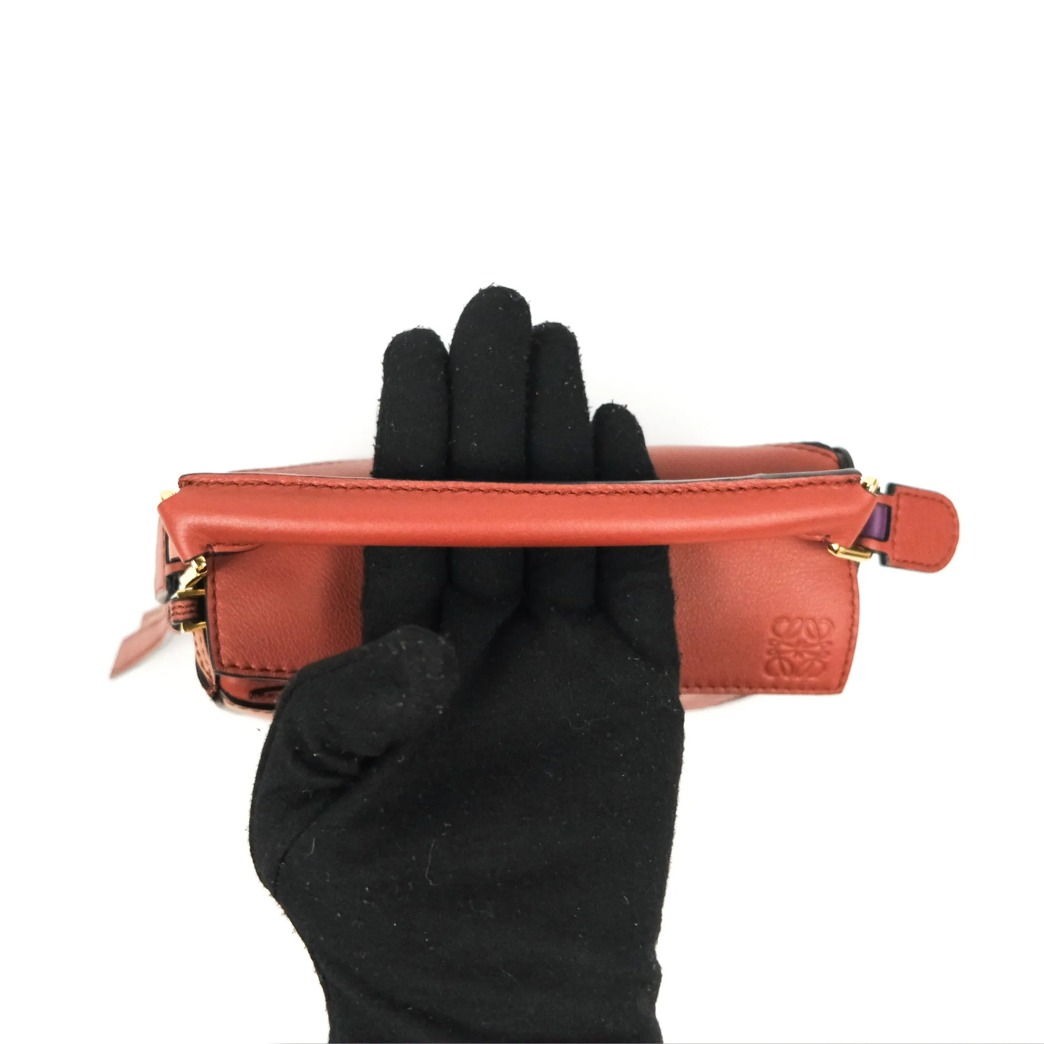 Loewe Mini Puzzle Bag Dark Rust/Dark Purple Calfskin