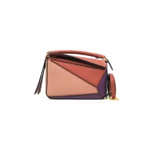 Loewe Mini Puzzle Bag Dark Rust/Dark Purple Calfskin
