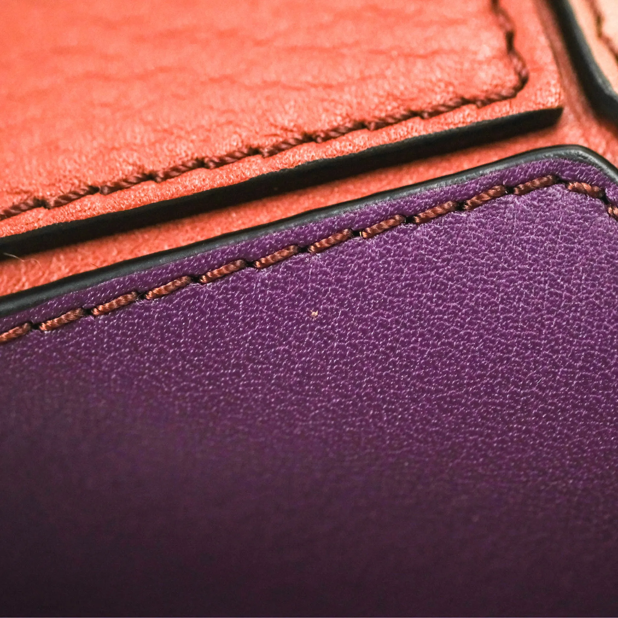 Loewe Mini Puzzle Bag Dark Rust/Dark Purple Calfskin