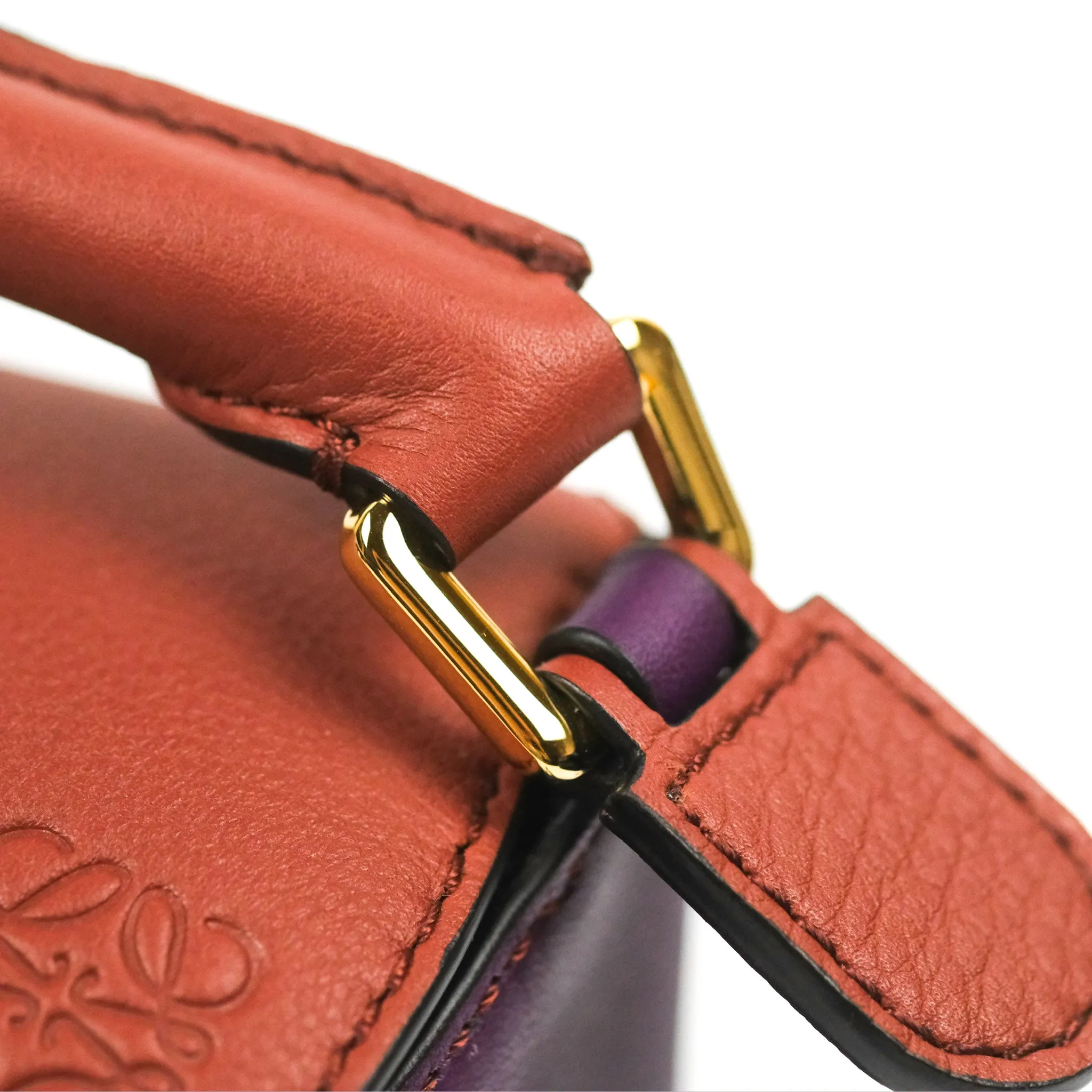 Loewe Mini Puzzle Bag Dark Rust/Dark Purple Calfskin