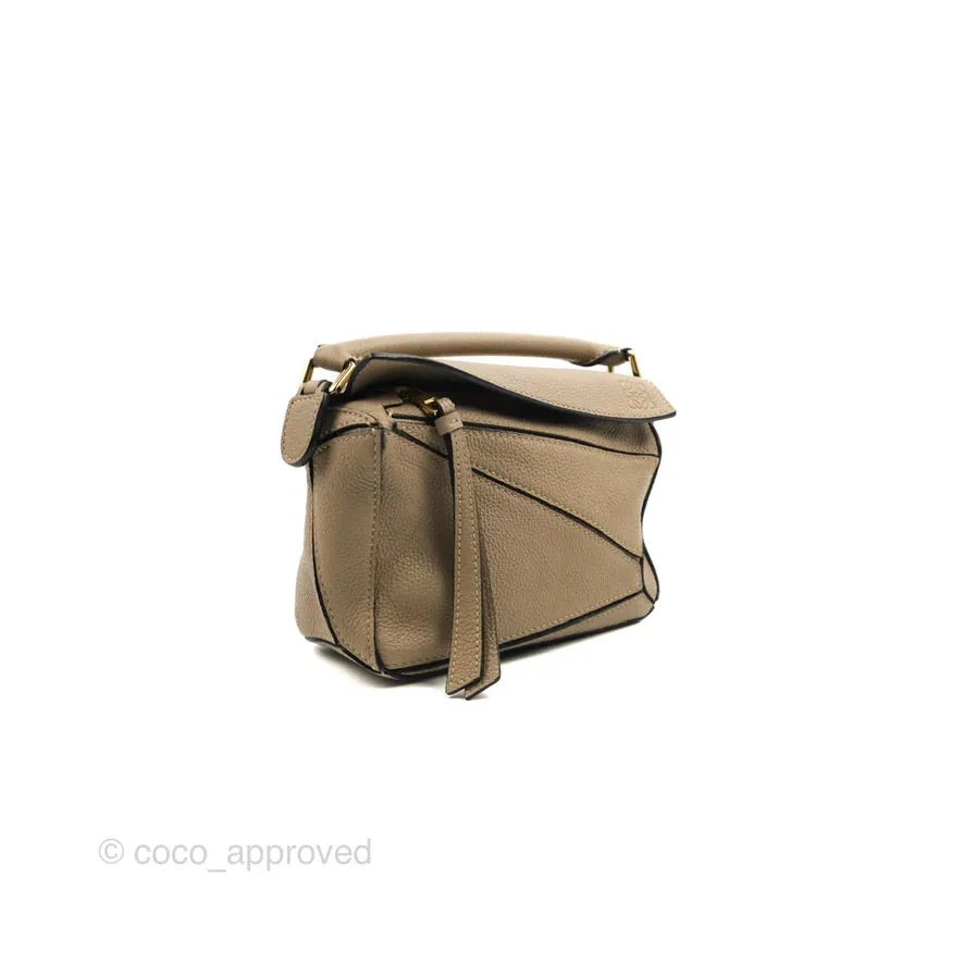 Loewe Mini Puzzle Bag Sand Mink Calfskin Gold Hardware