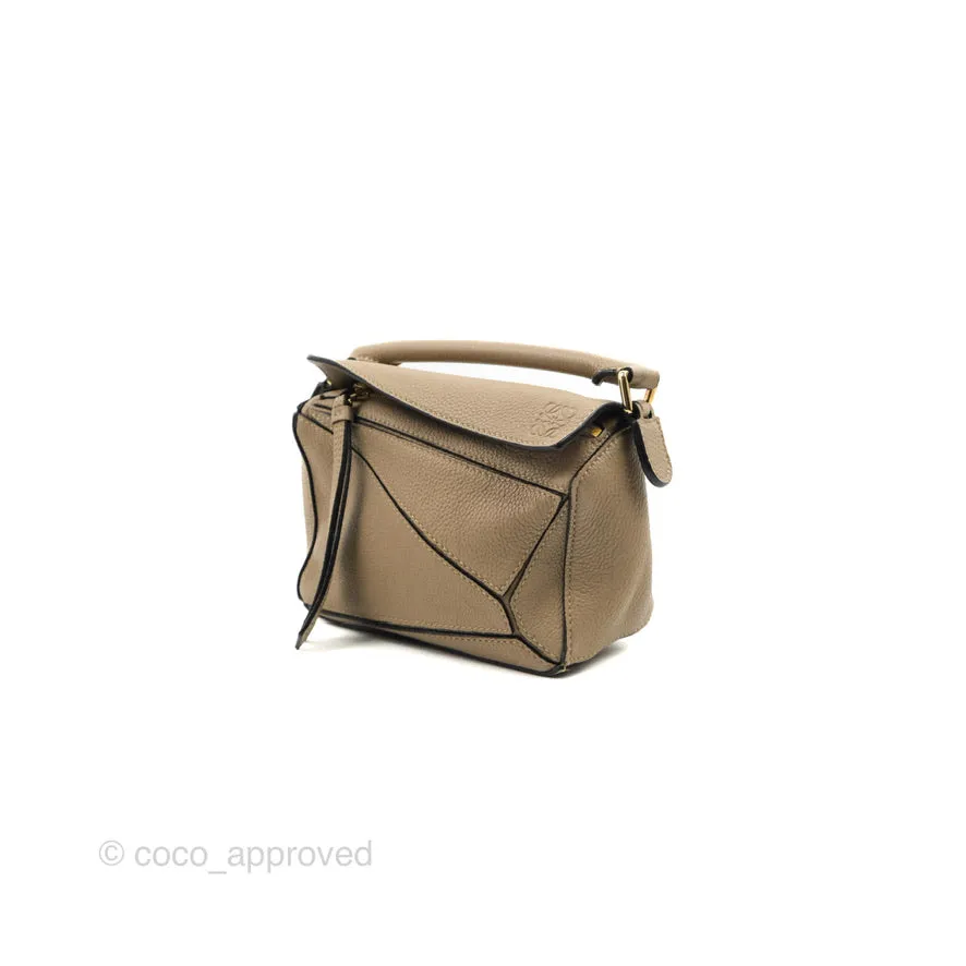 Loewe Mini Puzzle Bag Sand Mink Calfskin Gold Hardware