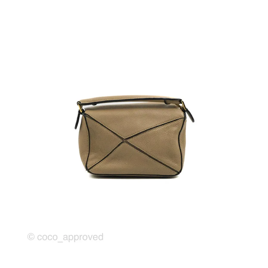 Loewe Mini Puzzle Bag Sand Mink Calfskin Gold Hardware