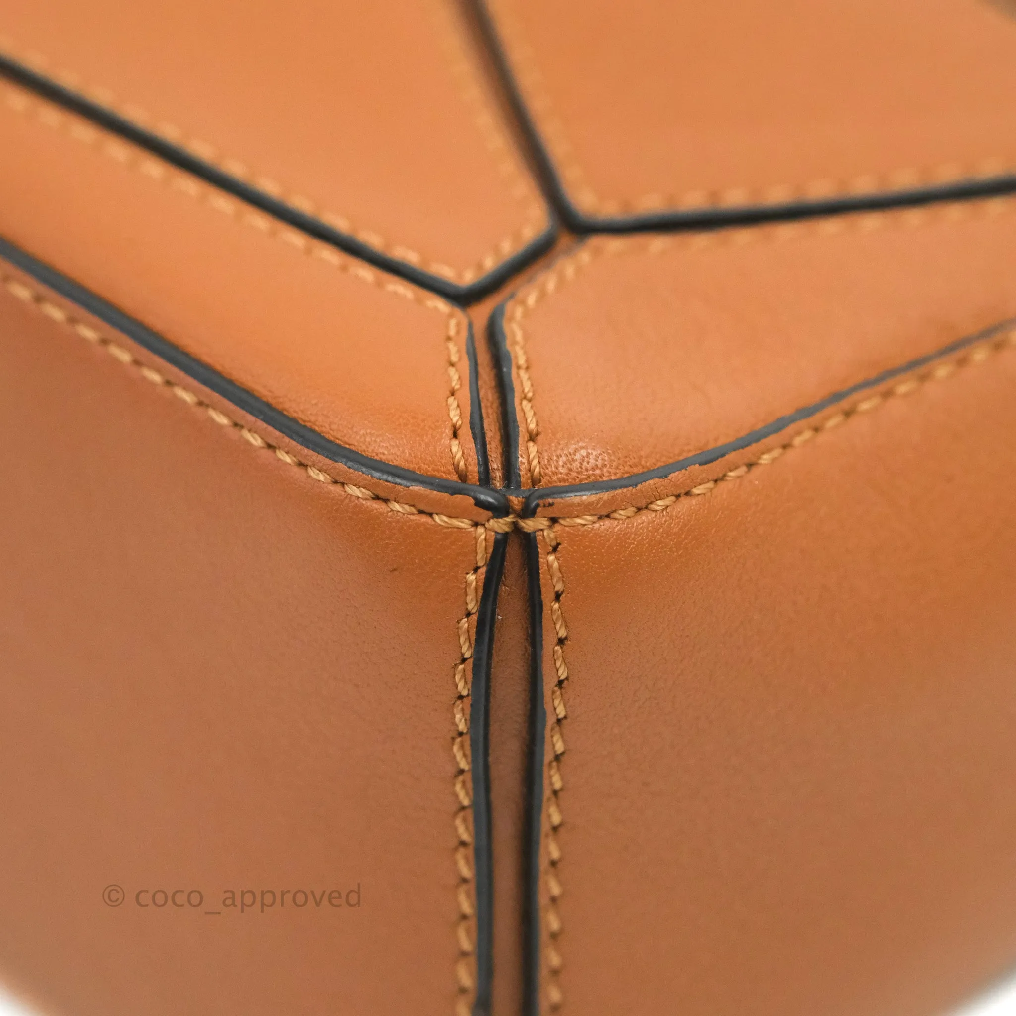 Loewe Mini Puzzle Bag Tan Calfskin Palladium Hardware