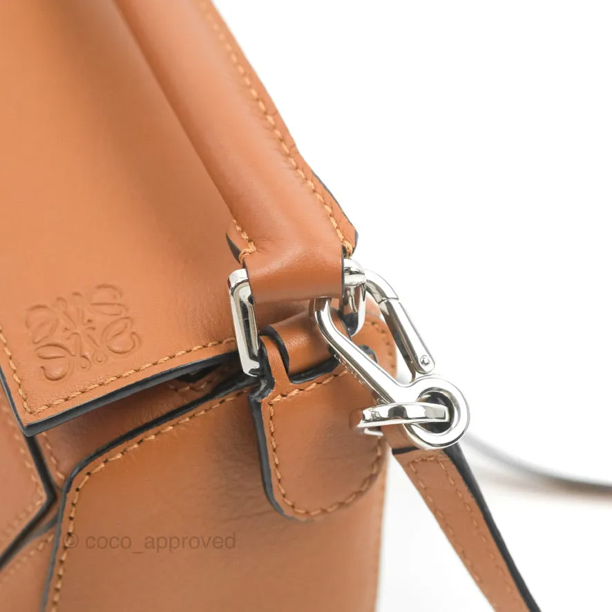 Loewe Mini Puzzle Bag Tan Calfskin Palladium Hardware