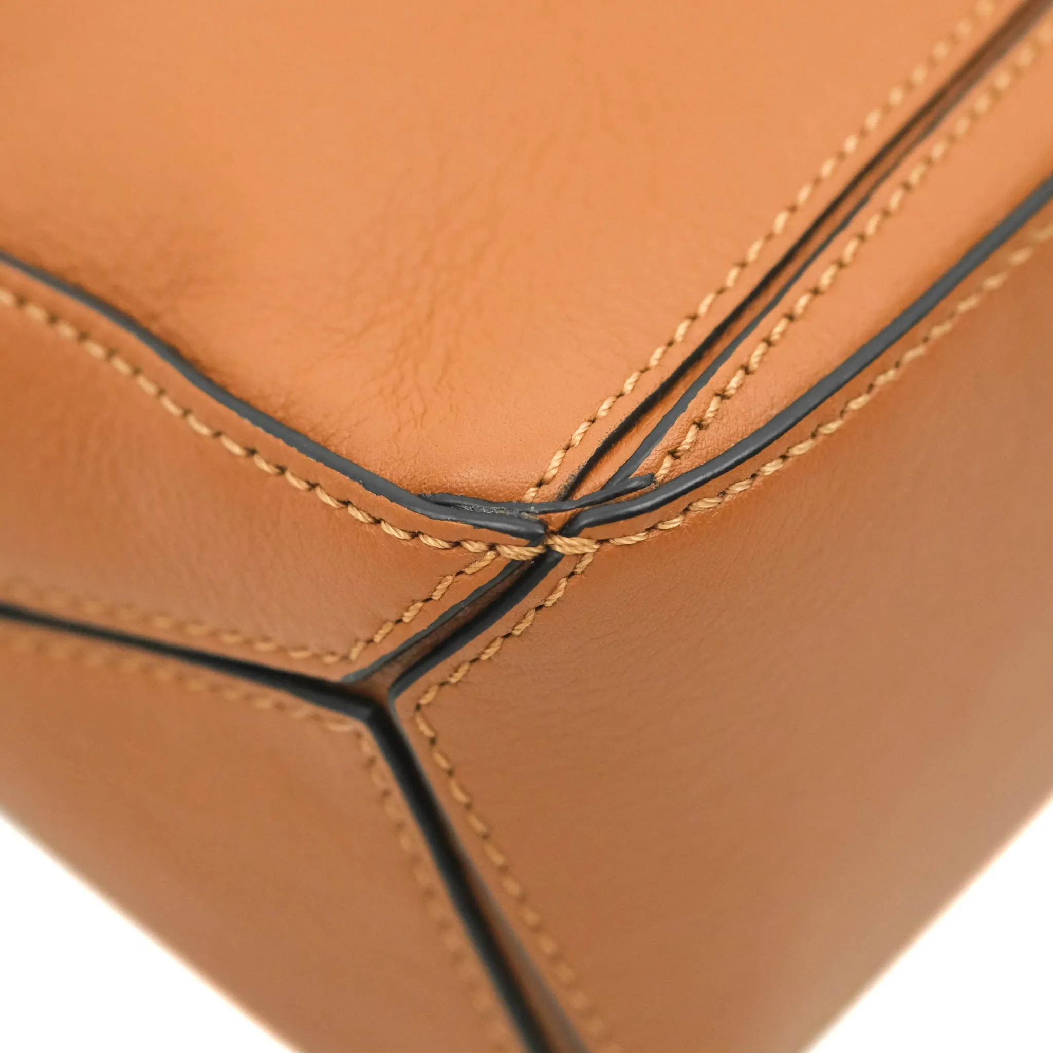 Loewe Mini Puzzle Bag Tan Calfskin Palladium Hardware