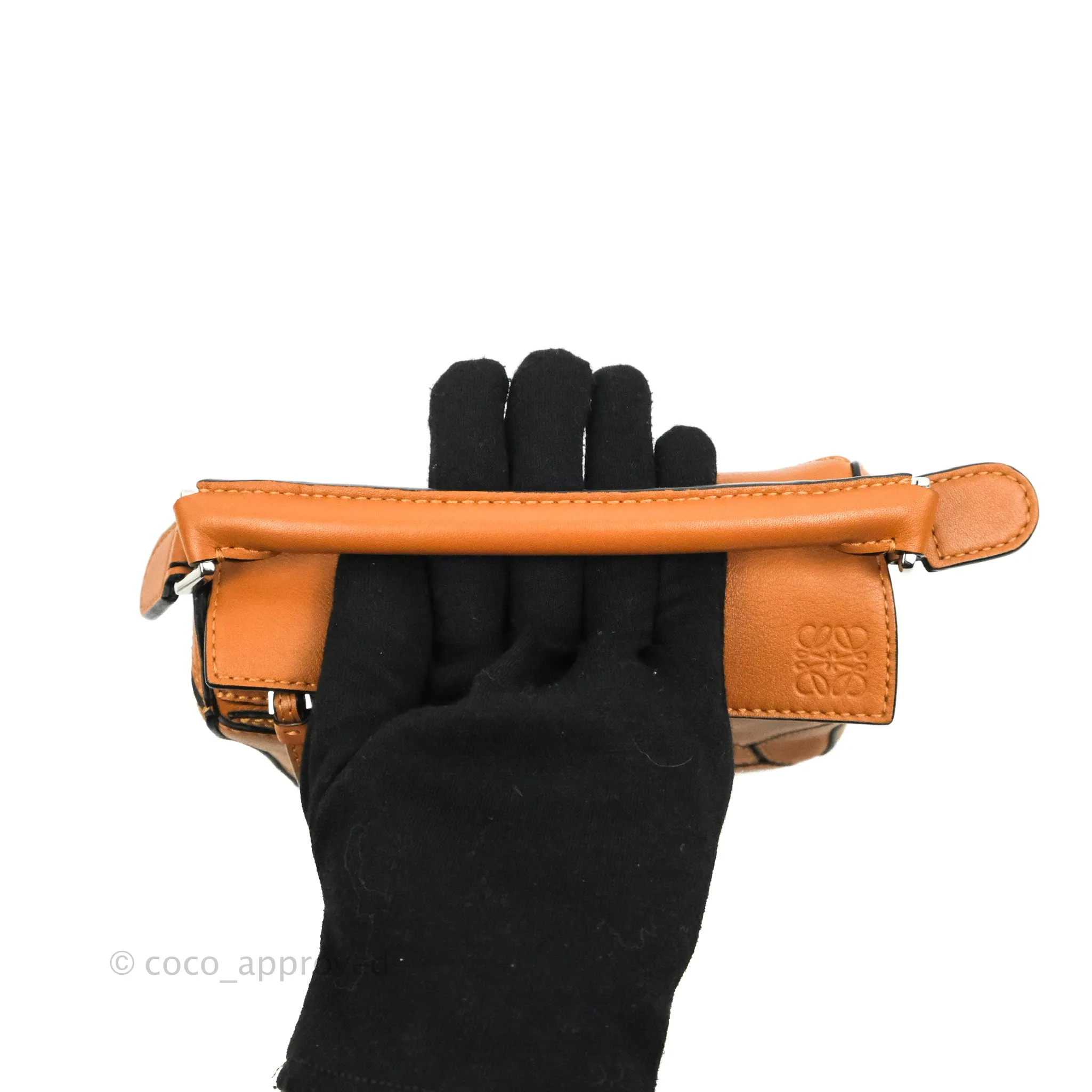 Loewe Mini Puzzle Bag Tan Calfskin Palladium Hardware