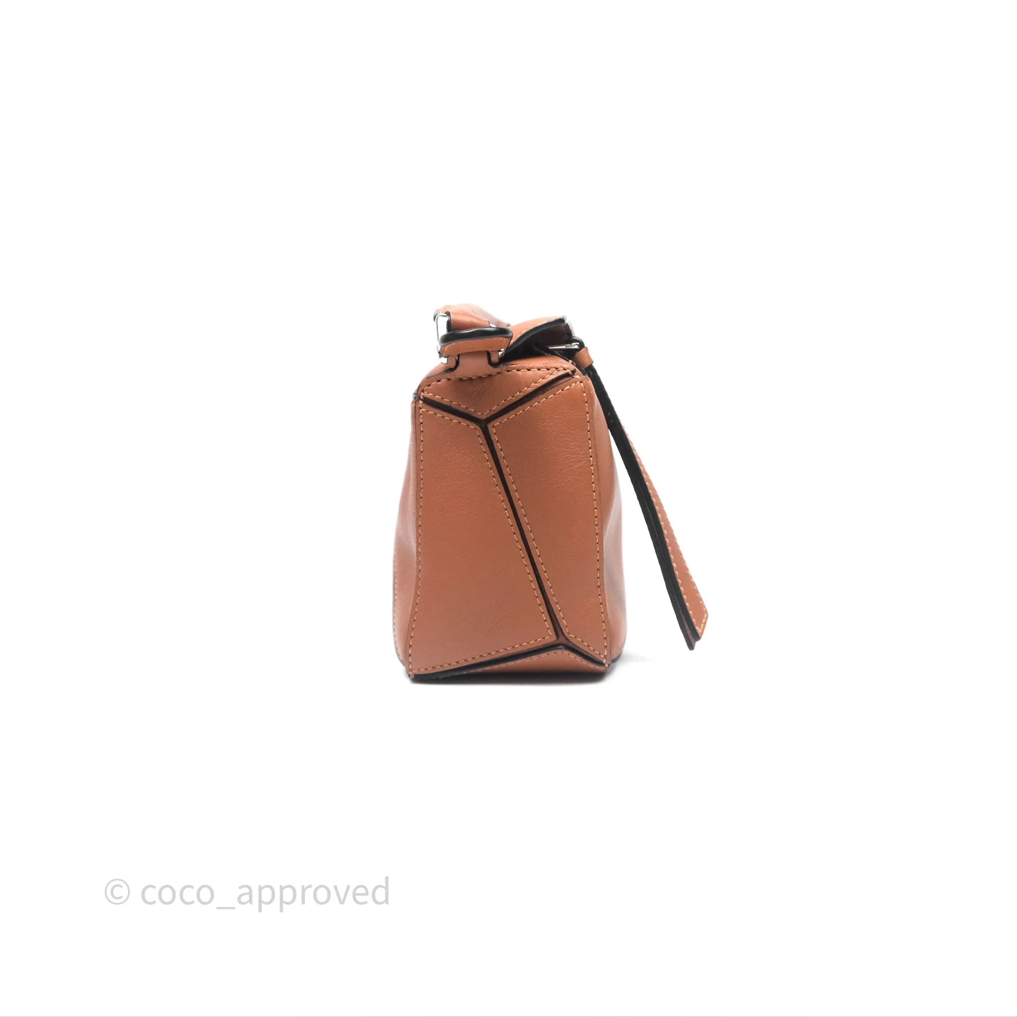 Loewe Mini Puzzle Bag Tan Calfskin Palladium Hardware