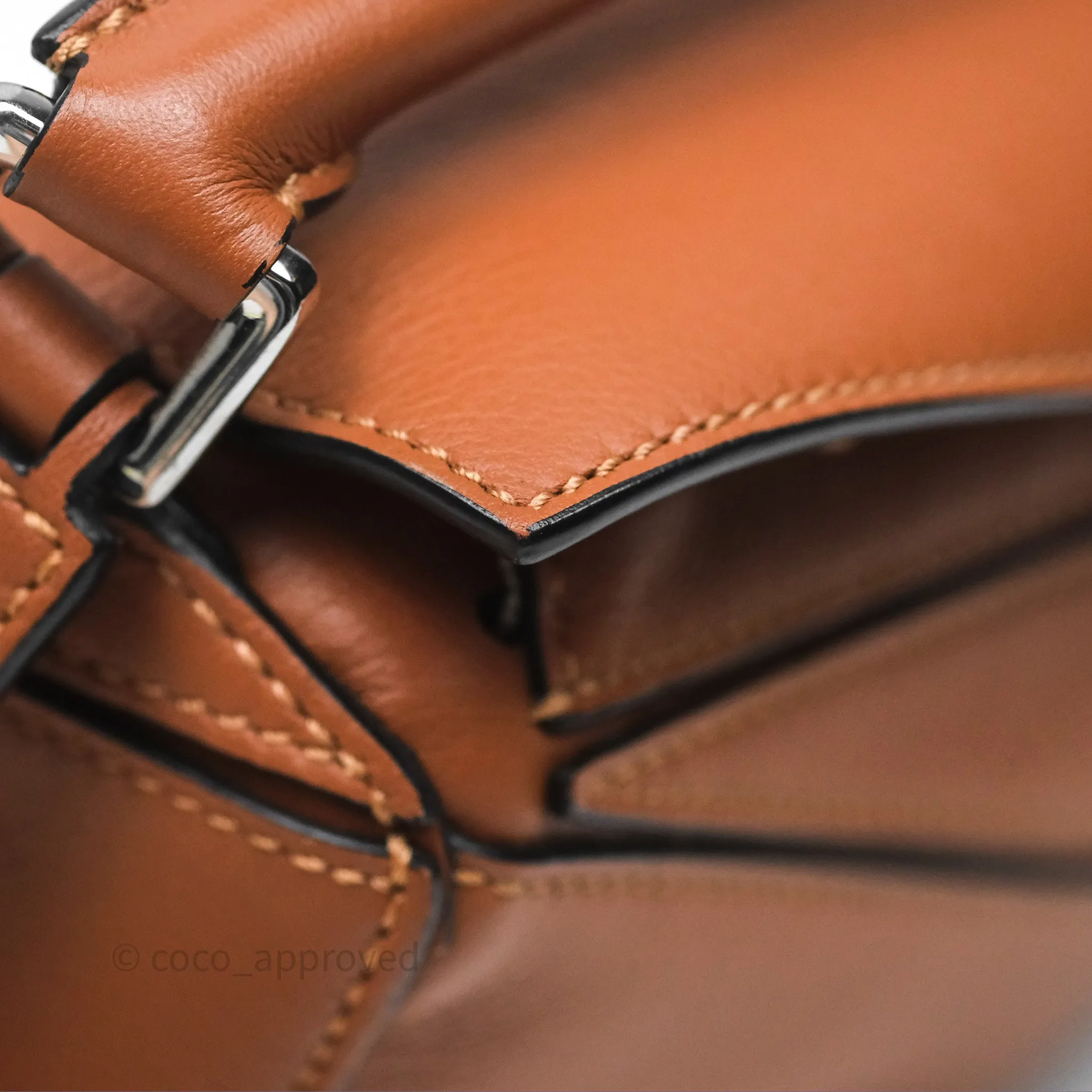 Loewe Mini Puzzle Bag Tan Calfskin Palladium Hardware
