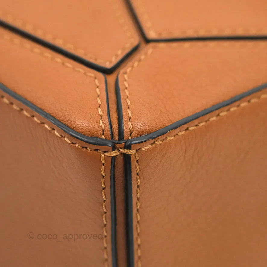 Loewe Mini Puzzle Bag Tan Calfskin Palladium Hardware