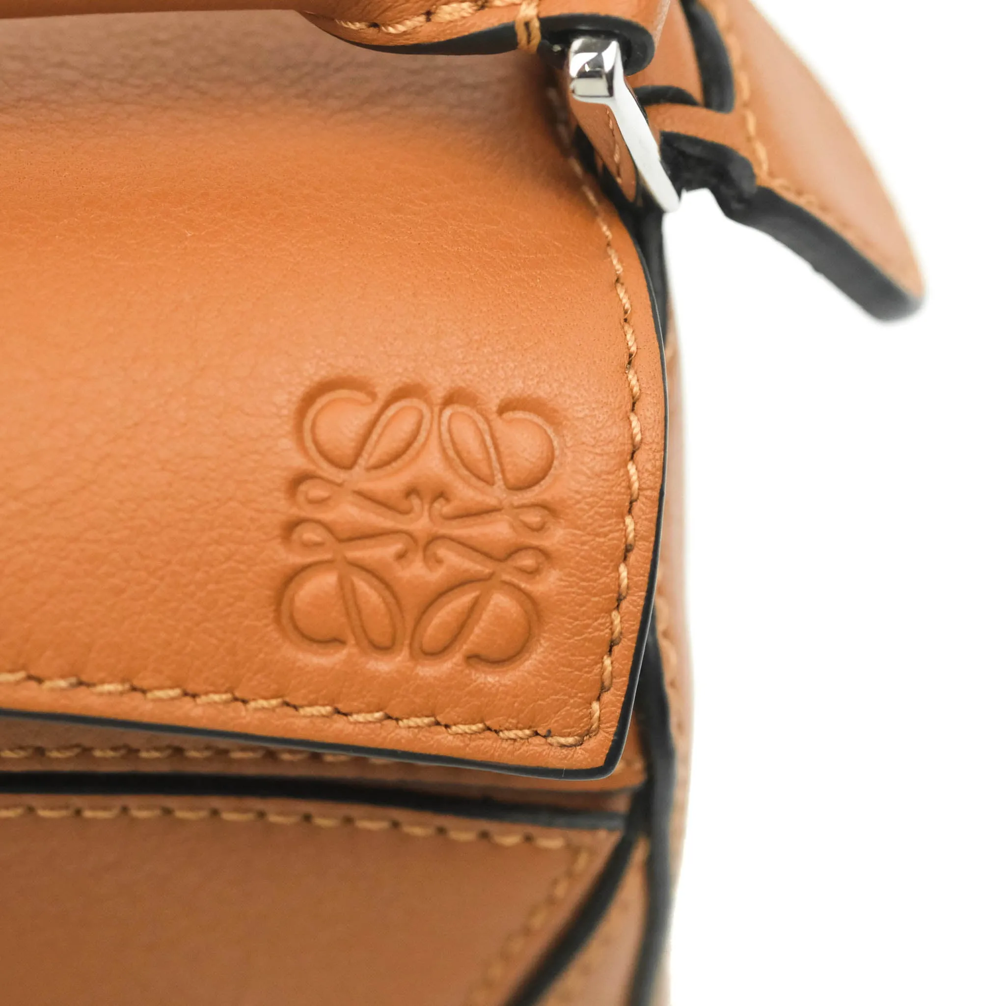 Loewe Mini Puzzle Bag Tan Calfskin Palladium Hardware