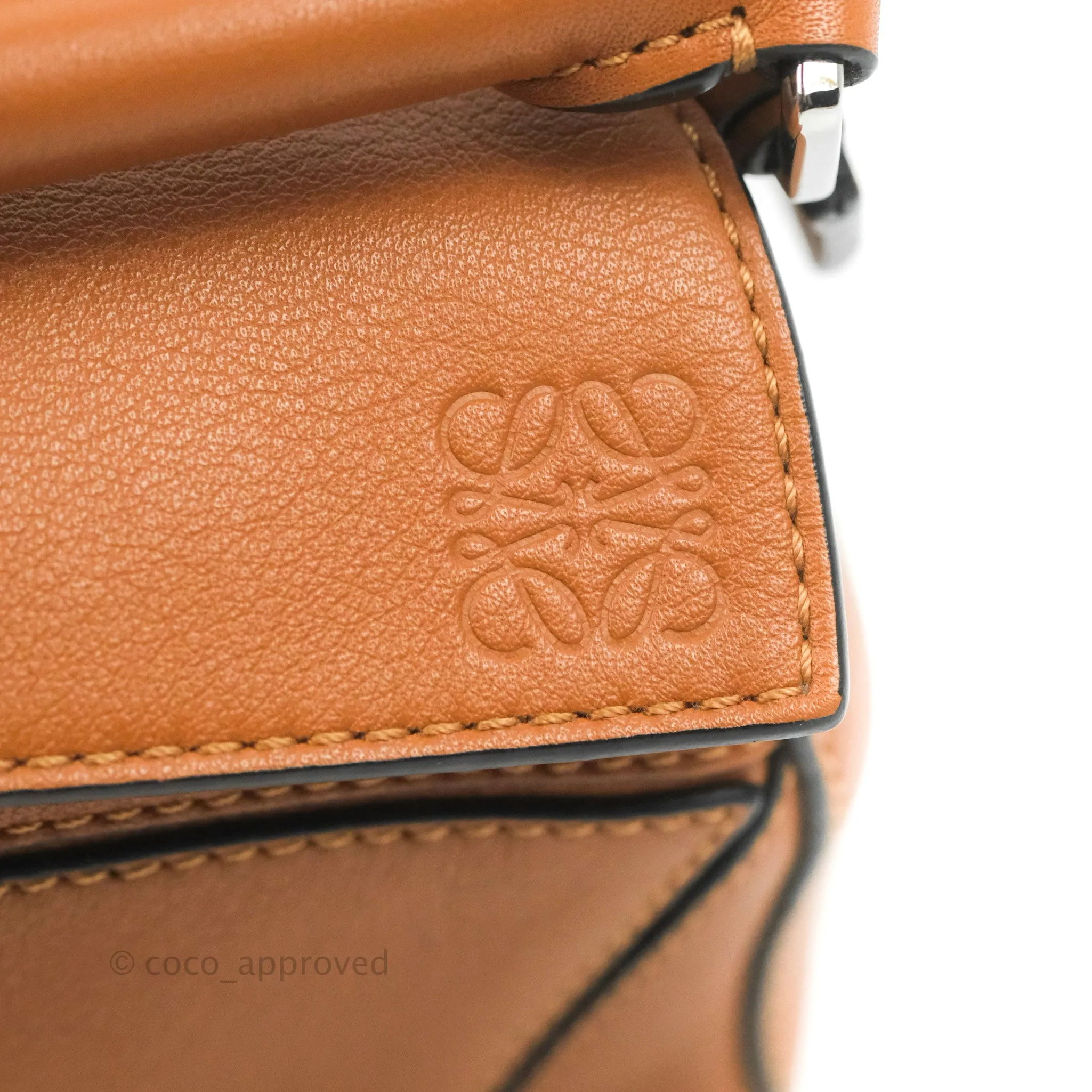 Loewe Mini Puzzle Bag Tan Calfskin Palladium Hardware