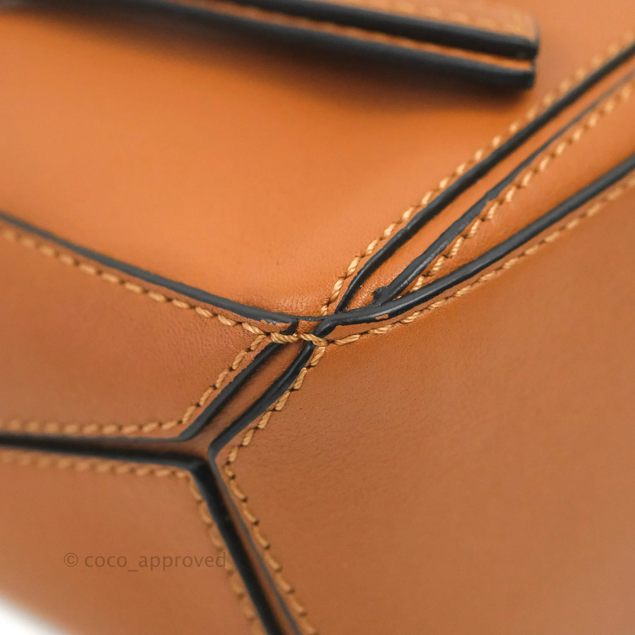 Loewe Mini Puzzle Bag Tan Calfskin Palladium Hardware