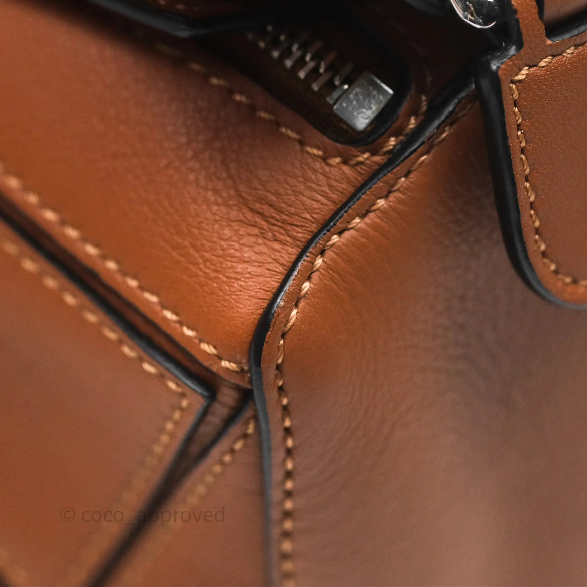 Loewe Mini Puzzle Bag Tan Calfskin Palladium Hardware