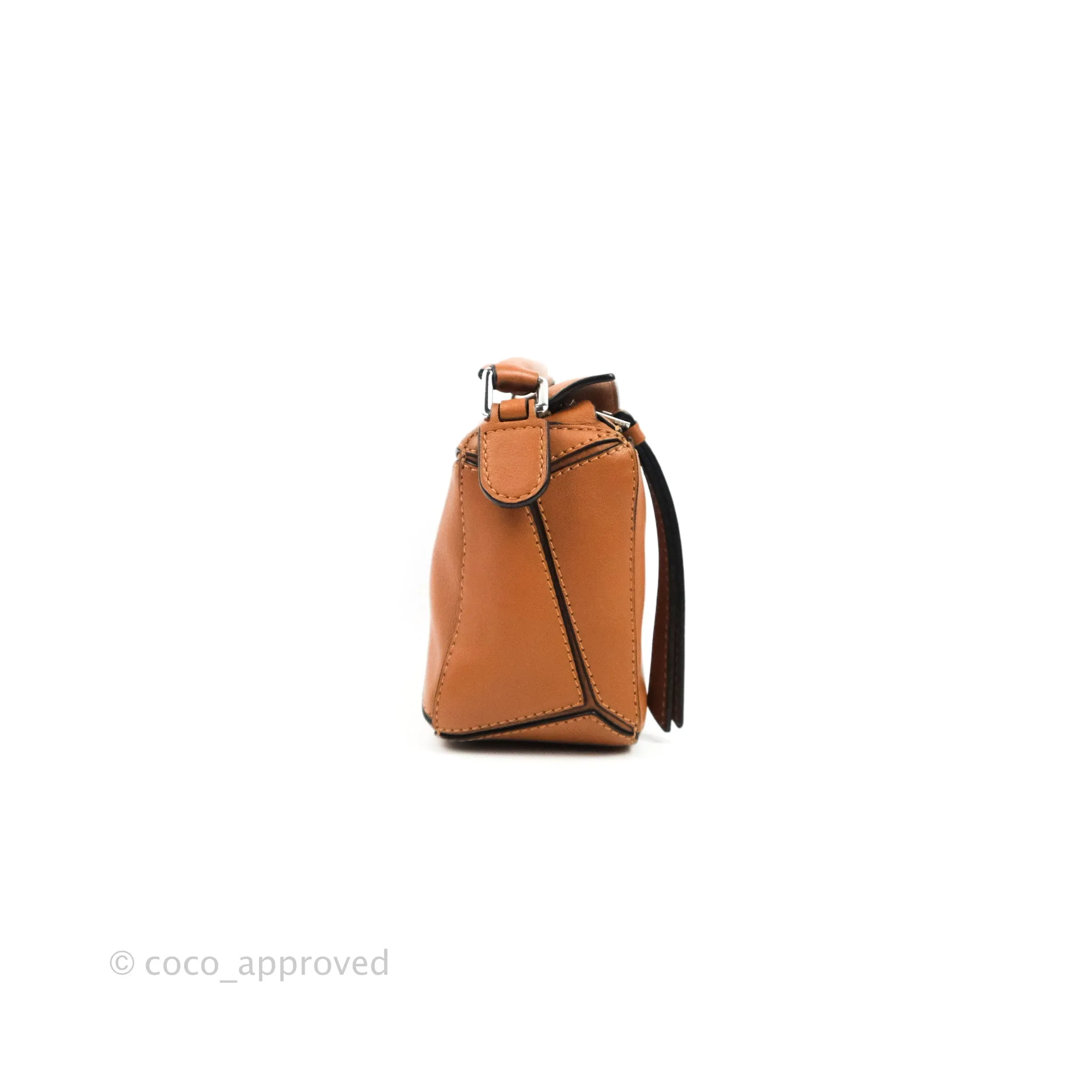 Loewe Mini Puzzle Bag Tan Calfskin Palladium Hardware
