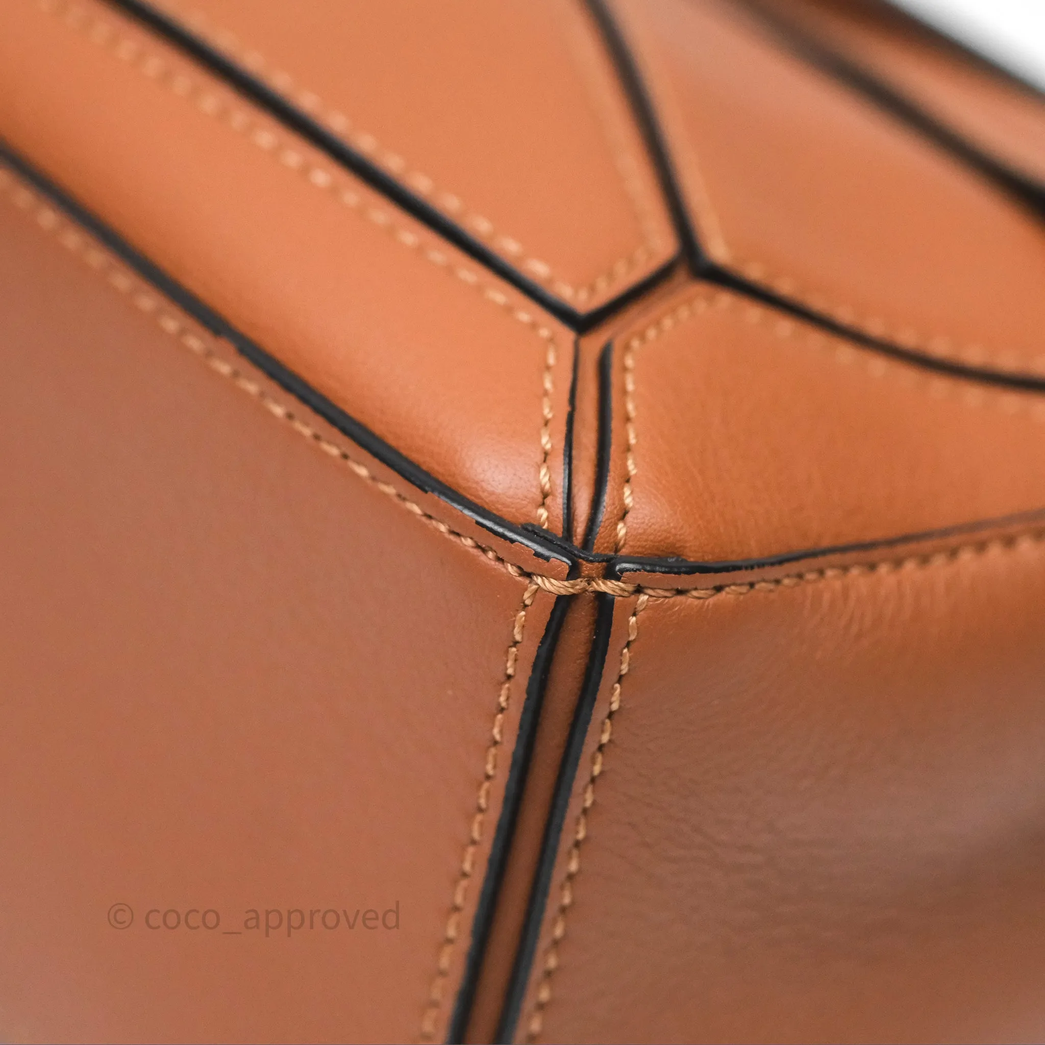 Loewe Mini Puzzle Bag Tan Calfskin Palladium Hardware